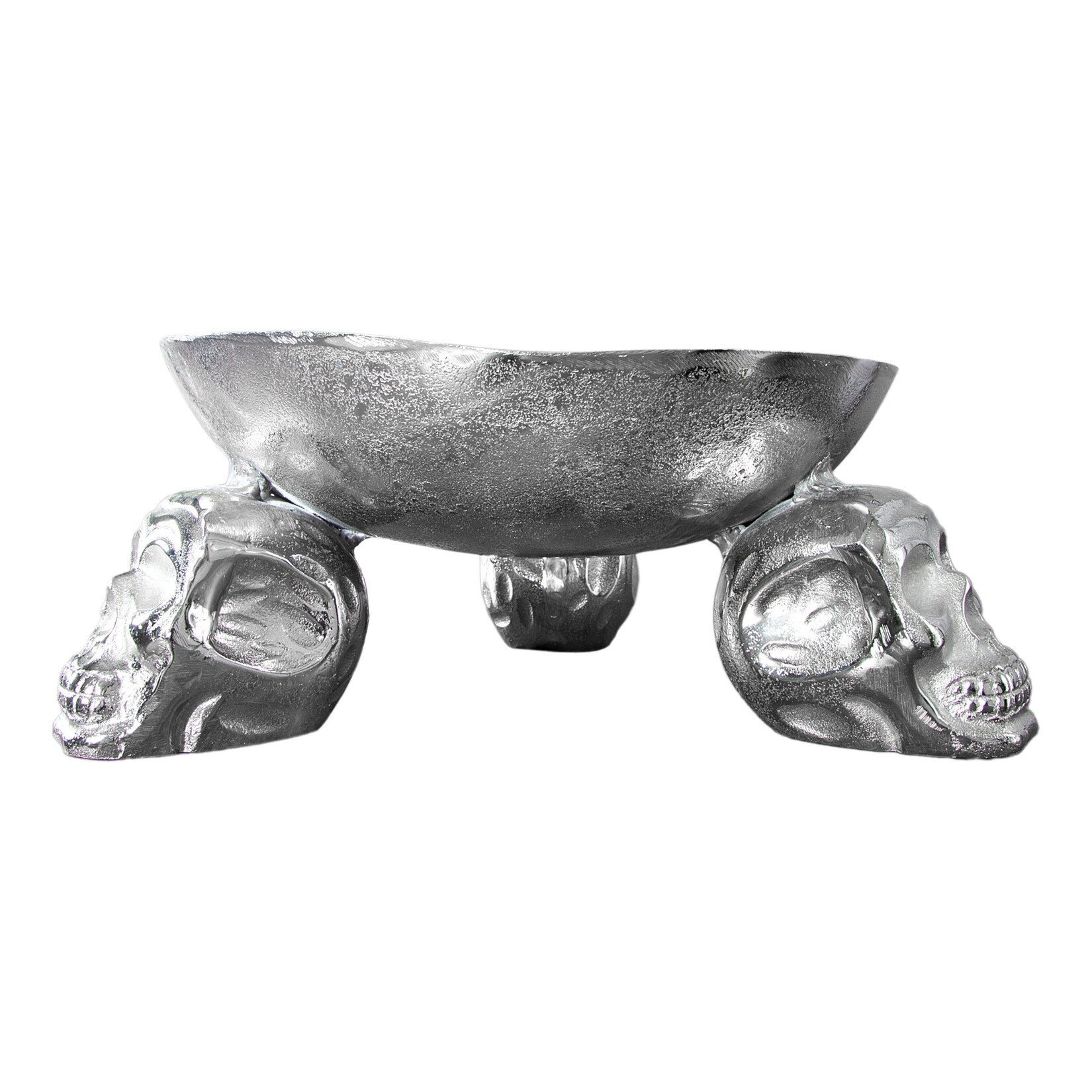 riess-ambiente Obstschale SKULL – 35cm silber Aluminium Totenkopf Schale | 04250243547398