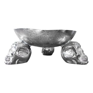 riess-ambiente Obstschale SKULL - 35cm silber Aluminium Totenkopf Schale - Bild 1