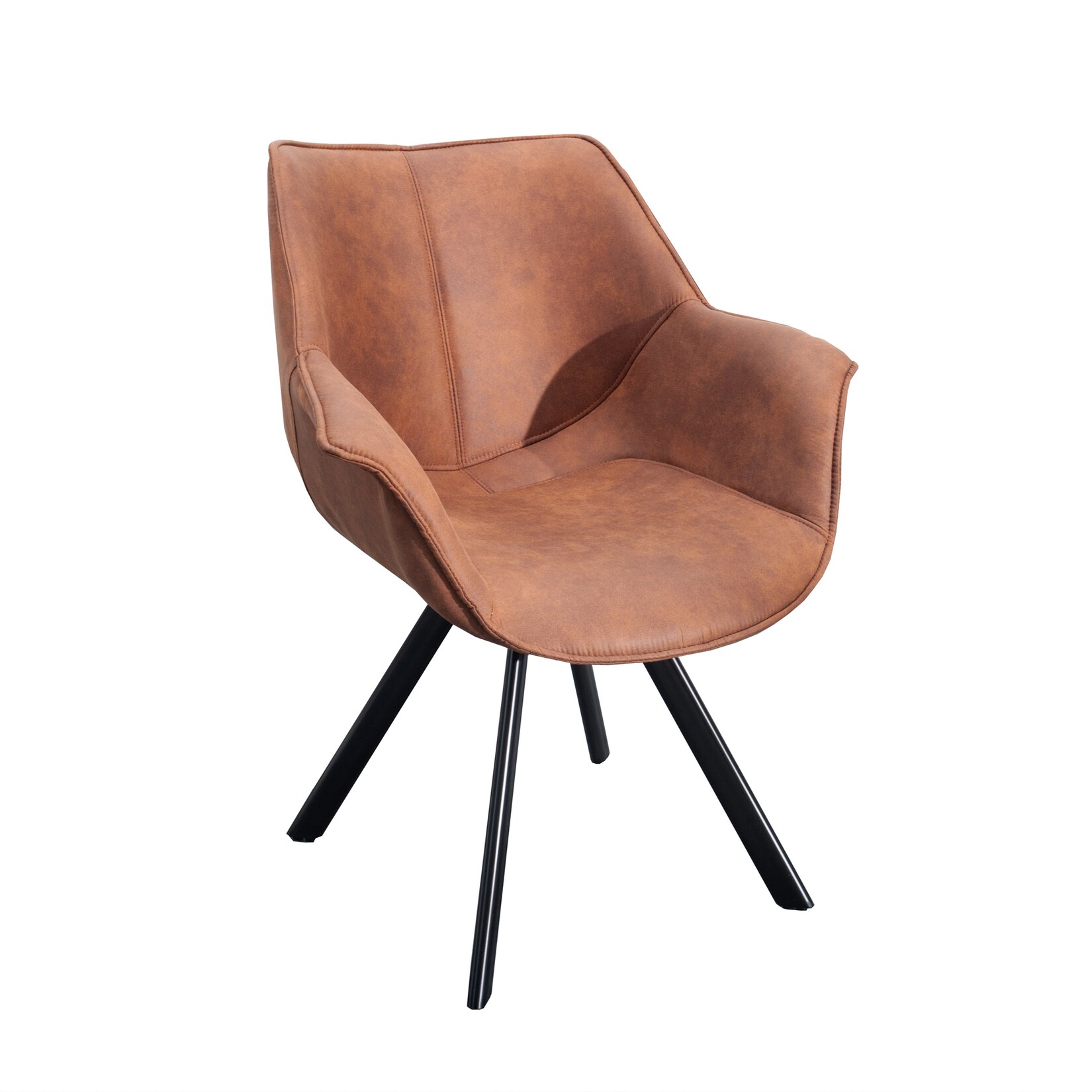 riess-ambiente Stuhl THE DUTCH RETRO – antik braun mit Armlehne Metallbeine Microfaser pflegeleicht | 04250243570013