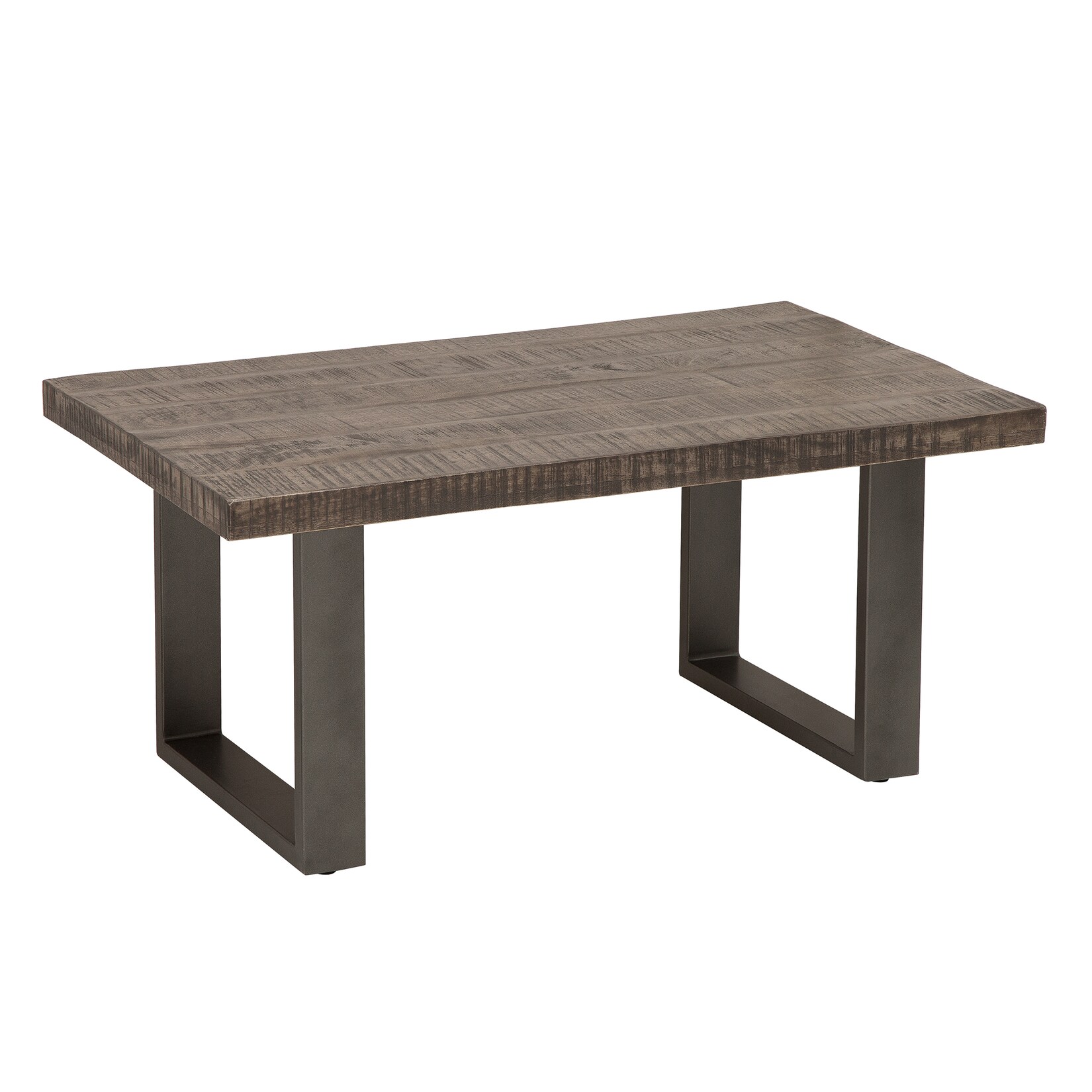 riess-ambiente Couchtisch IRON CRAFT – 100cm Mangoholz grau Industrial Design massiv Eisen Kufengestell | 04250243579443