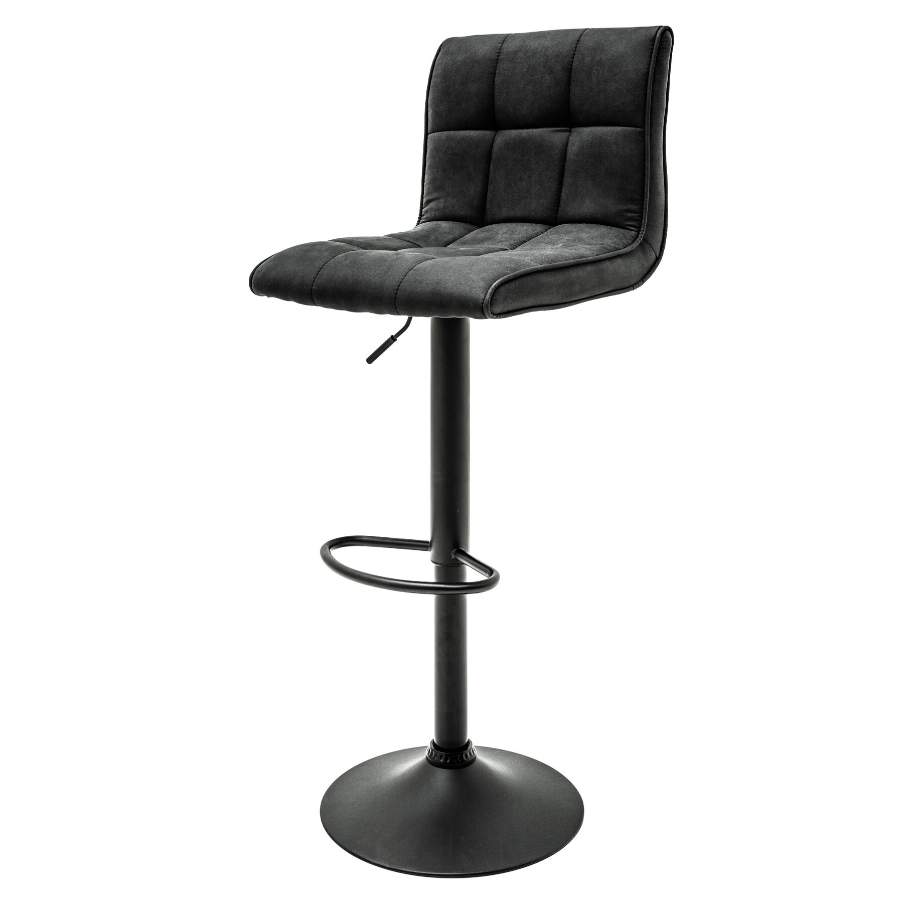 riess-ambiente Barhocker MODENA - h&ouml;henverstellbar vintage grau Barstuhl Fu&szlig;ablage Microfaser - Bild 1