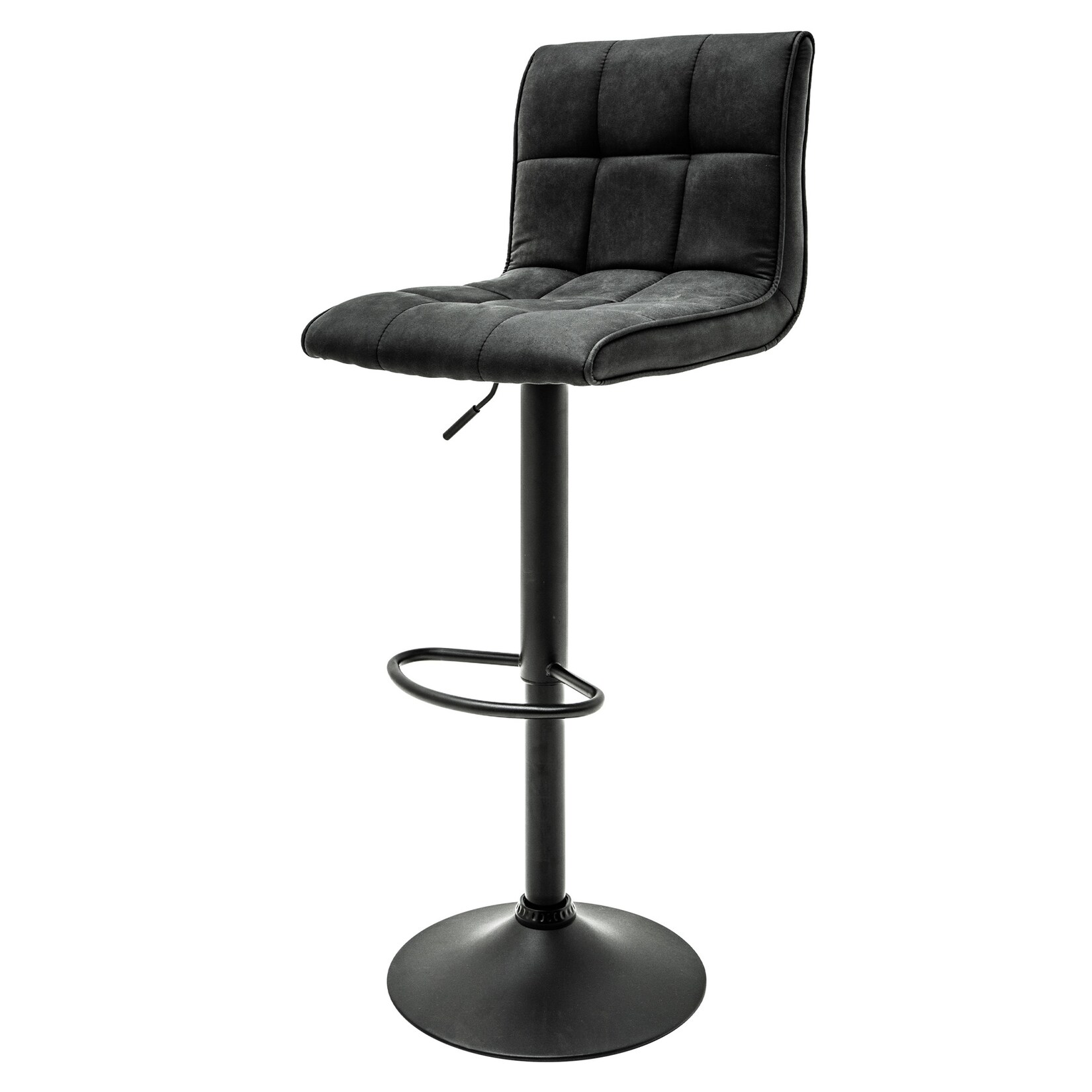 riess-ambiente Barhocker MODENA – höhenverstellbar vintage grau Barstuhl Fußablage Microfaser | 04250243581798