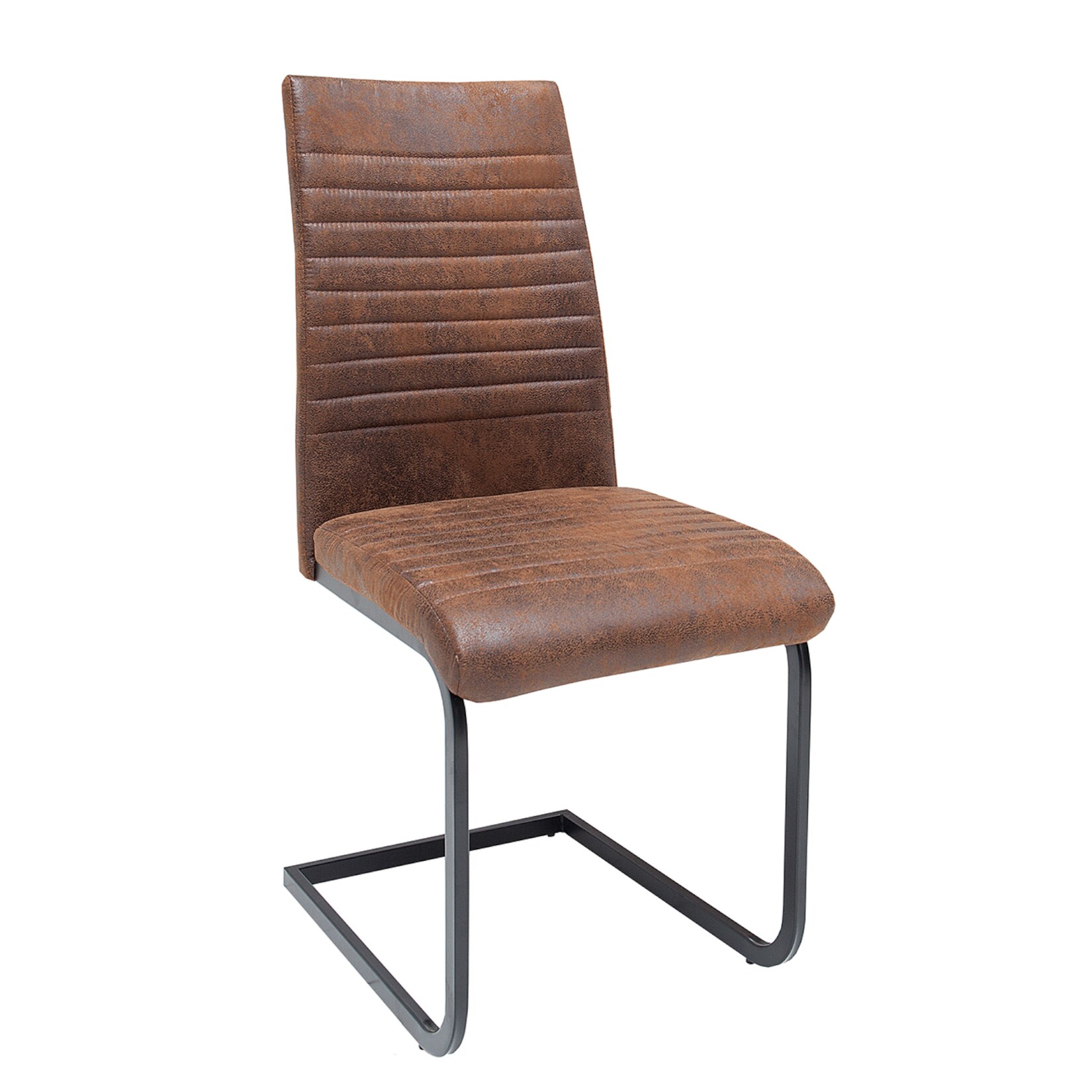 riess-ambiente Stuhl APARTMENT - antik braun mit Metallgestell Freischwinger Industrial