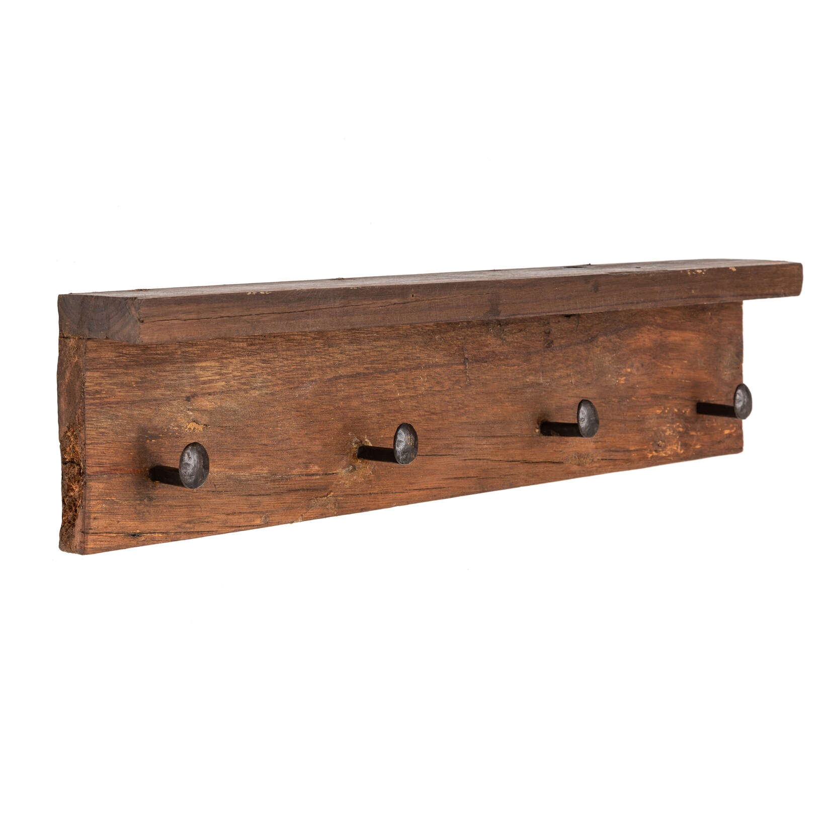 riess-ambiente Wandgarderobe HEMINGWAY – 60cm natur recyceltes Teakholz mit Ablage massiv | 04250243586809