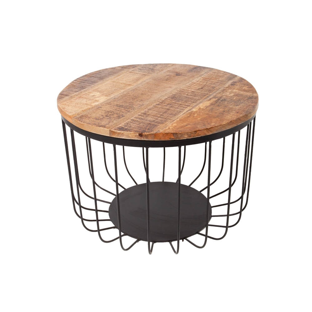 riess-ambiente Couchtisch FACTORY LOFT - 60cm natur Mangoholz schwarzes Metallgestell handmade massiv rund - Bild 1