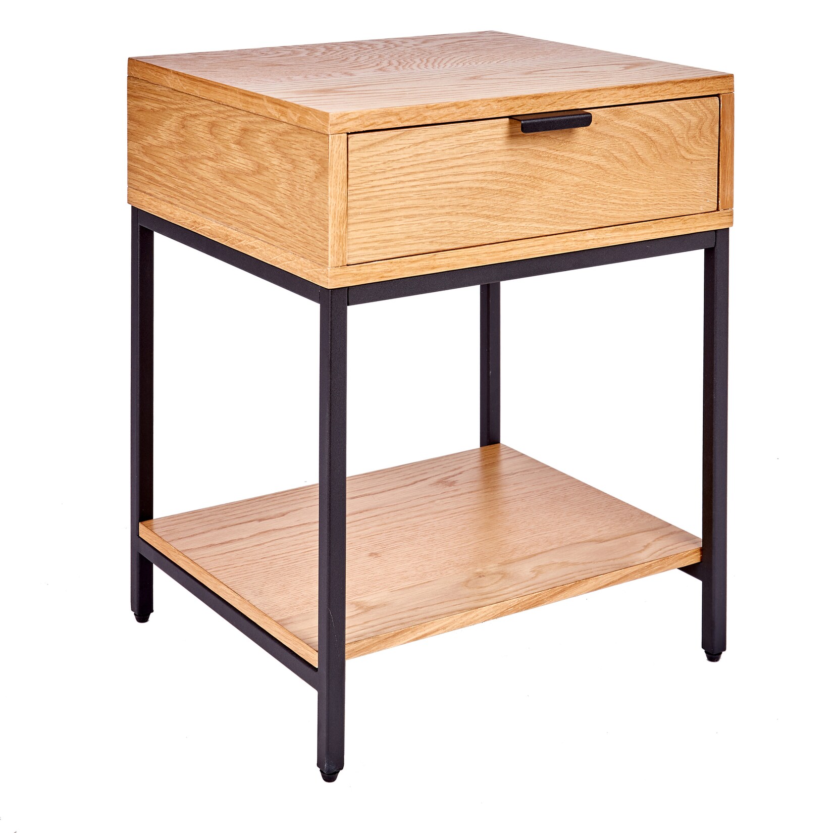 riess-ambiente Nachttisch ELEMENTS – Industrial 40cm Eiche Beistelltisch mit Schublade | 04250243588193