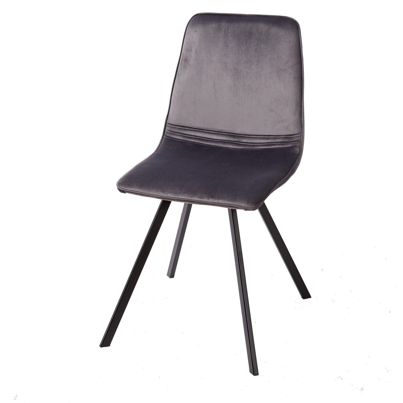 riess-ambiente Stuhl AMSTERDAM CHAIR – Retro dunkelgrau Samt Designklassiker Metallbeine | 04250243590110