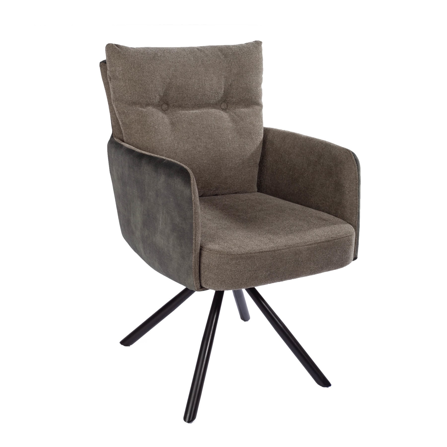 riess-ambiente Stuhl BIG GEORGE - drehbar gr&uuml;n Samt Strukturstoff Armlehnenstuhl Federkern Esszimmer - Bild 1