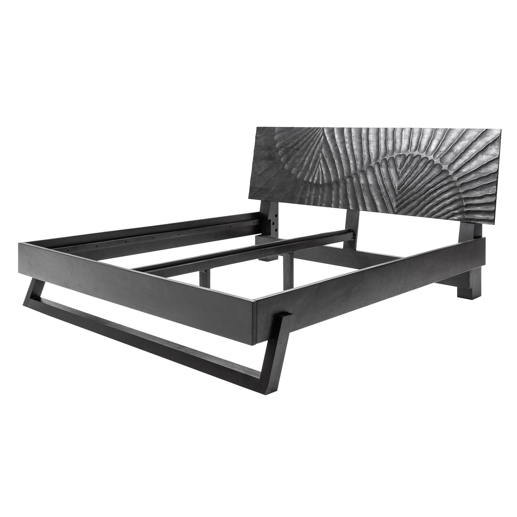 riess-ambiente Bett SCORPION - 180x200cm braun Mangoholz 3D Schnitzerei Massivholz Doppelbett - Bild 1