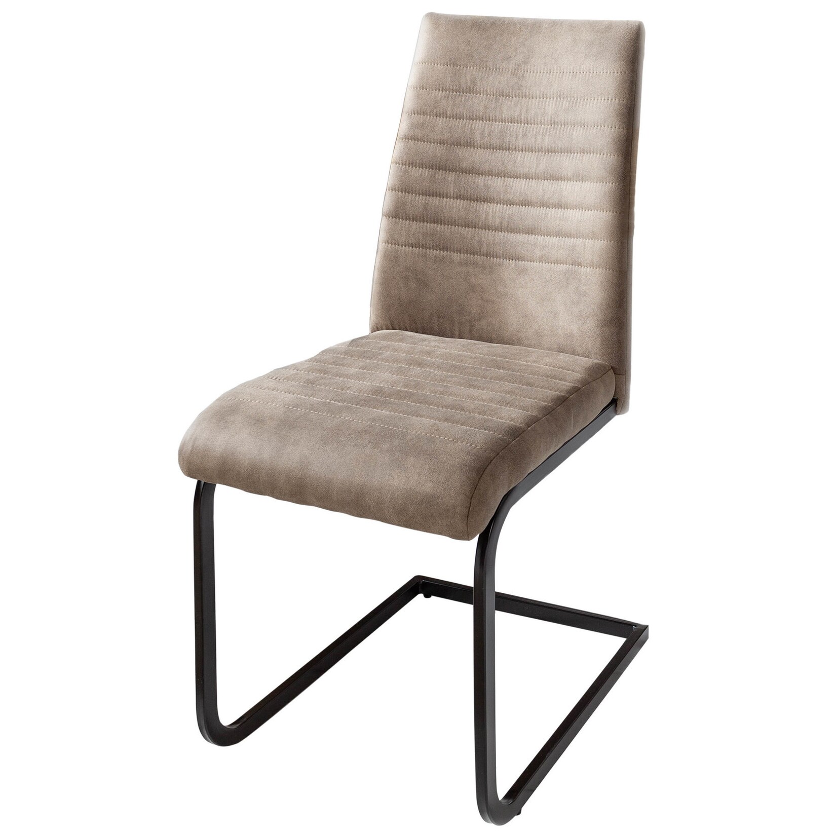 riess-ambiente Stuhl APARTMENT – antik taupe mit Metallgestell Freischwinger Industrial | 04250243596099