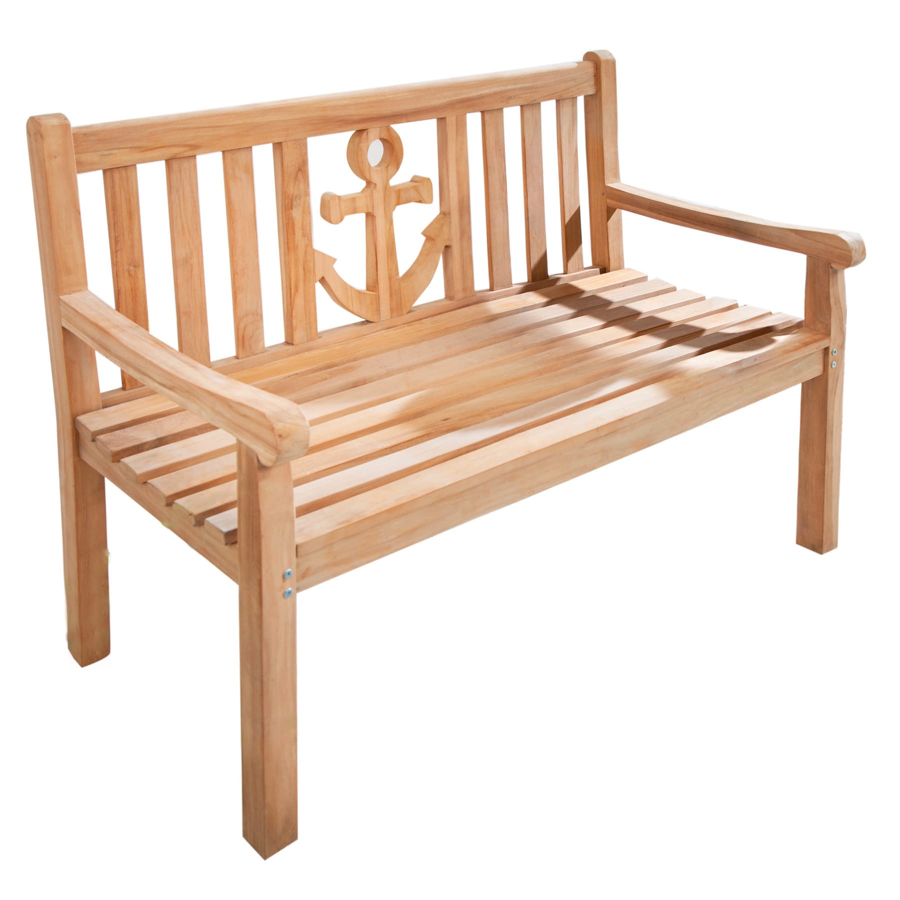 riess-ambiente Gartenbank EMPIRE TEAK - 120cm Teakholz mit Ankerdesign massiv - Bild 1