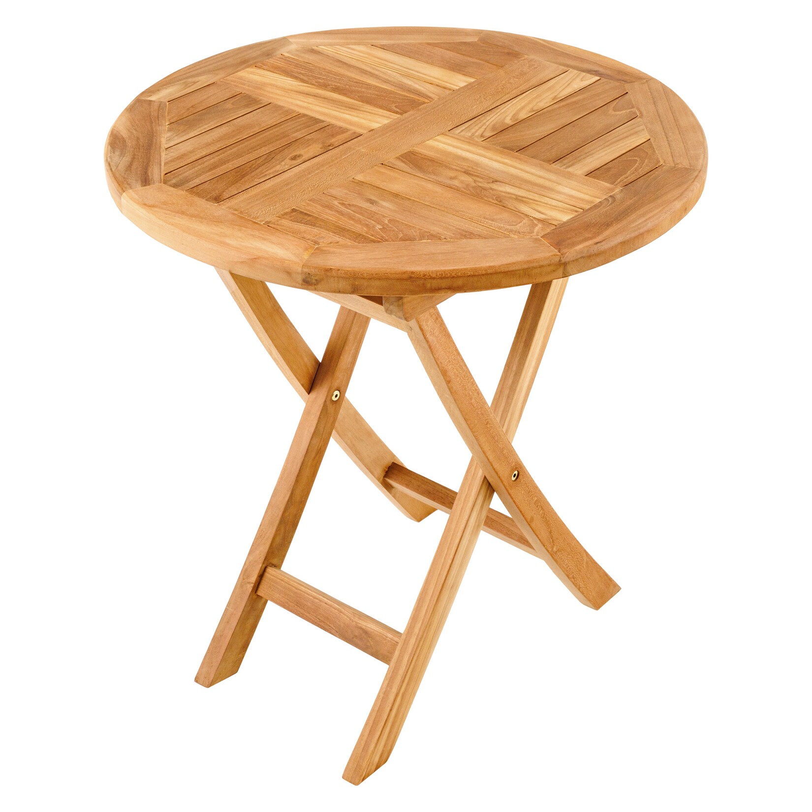 riess-ambiente Gartentisch EMPIRE TEAK – massiv 70cm natur Teakholz rund klappbar Balkontisch Outdoor | 04031992217868