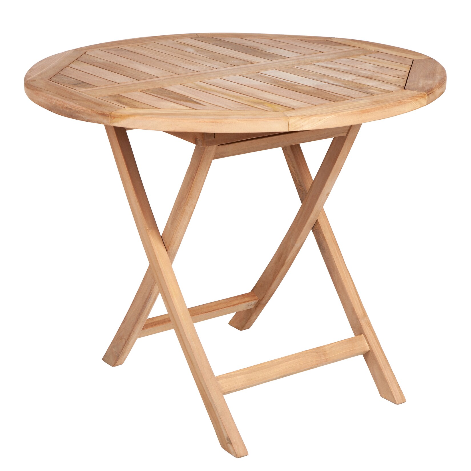riess-ambiente Gartentisch EMPIRE TEAK – 90cm Teakholz rund klappbar Balkontisch Outdoor massiv | 04031992217875
