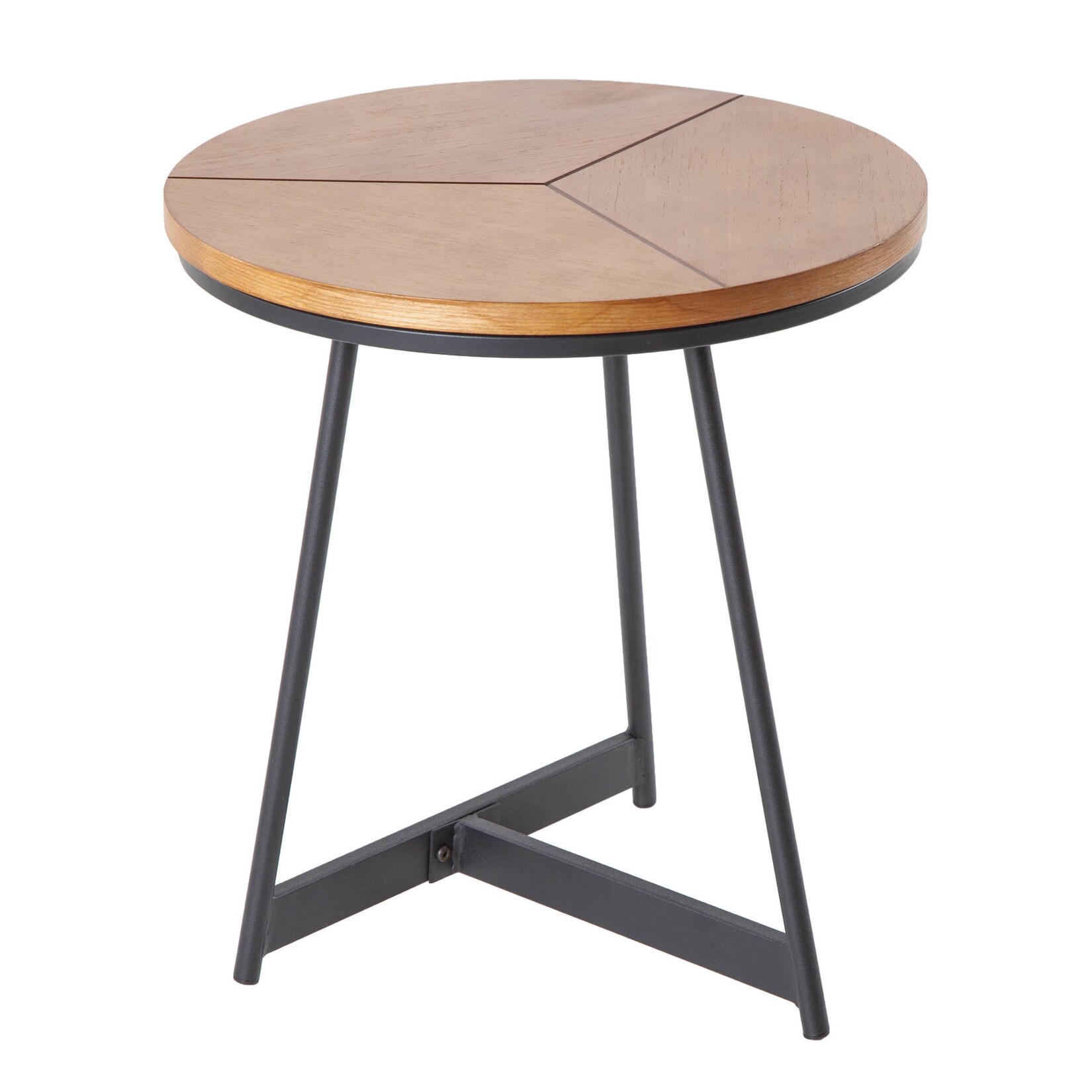 riess-ambiente Beistelltisch OAK ELEGANCE – 45cm Eiche-Design schwarzes Metallgestell rund | 04251854772834