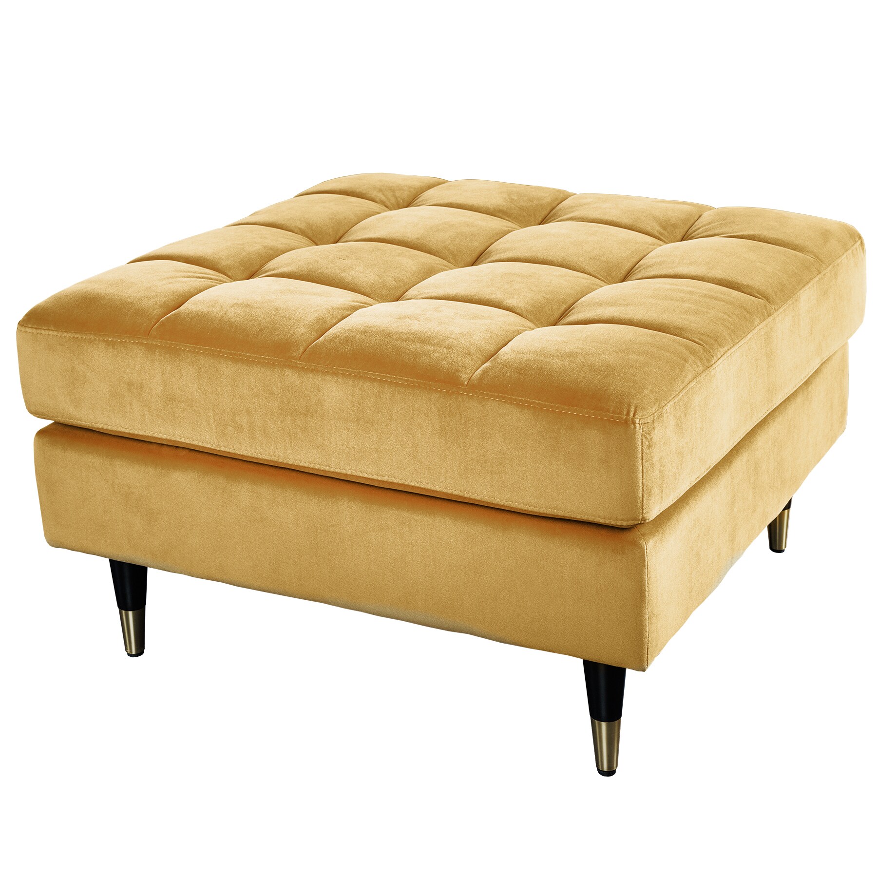 riess-ambiente Hocker COZY VELVET - 80cm senfgelb gold Samt Metallf&uuml;&szlig;e - Bild 1