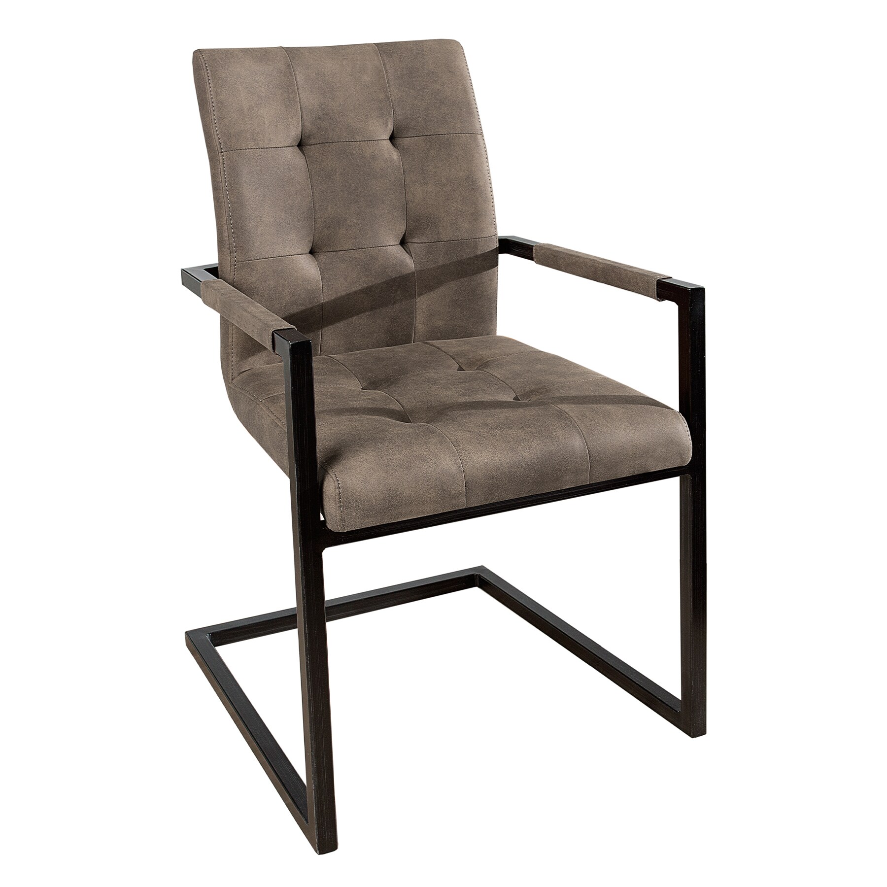 riess-ambiente Stuhl OXFORD - antik taupe mit Armlehne Eisengestell Design Freischwinger - Bild 1