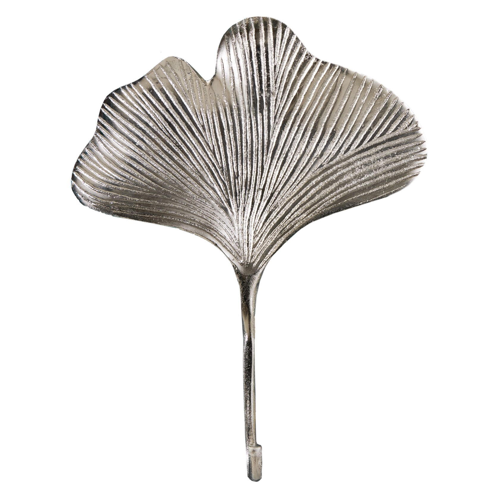 riess-ambiente Kleiderhaken 3er Set GINKGO – 30cm silber handmade Metall | 04251561901091