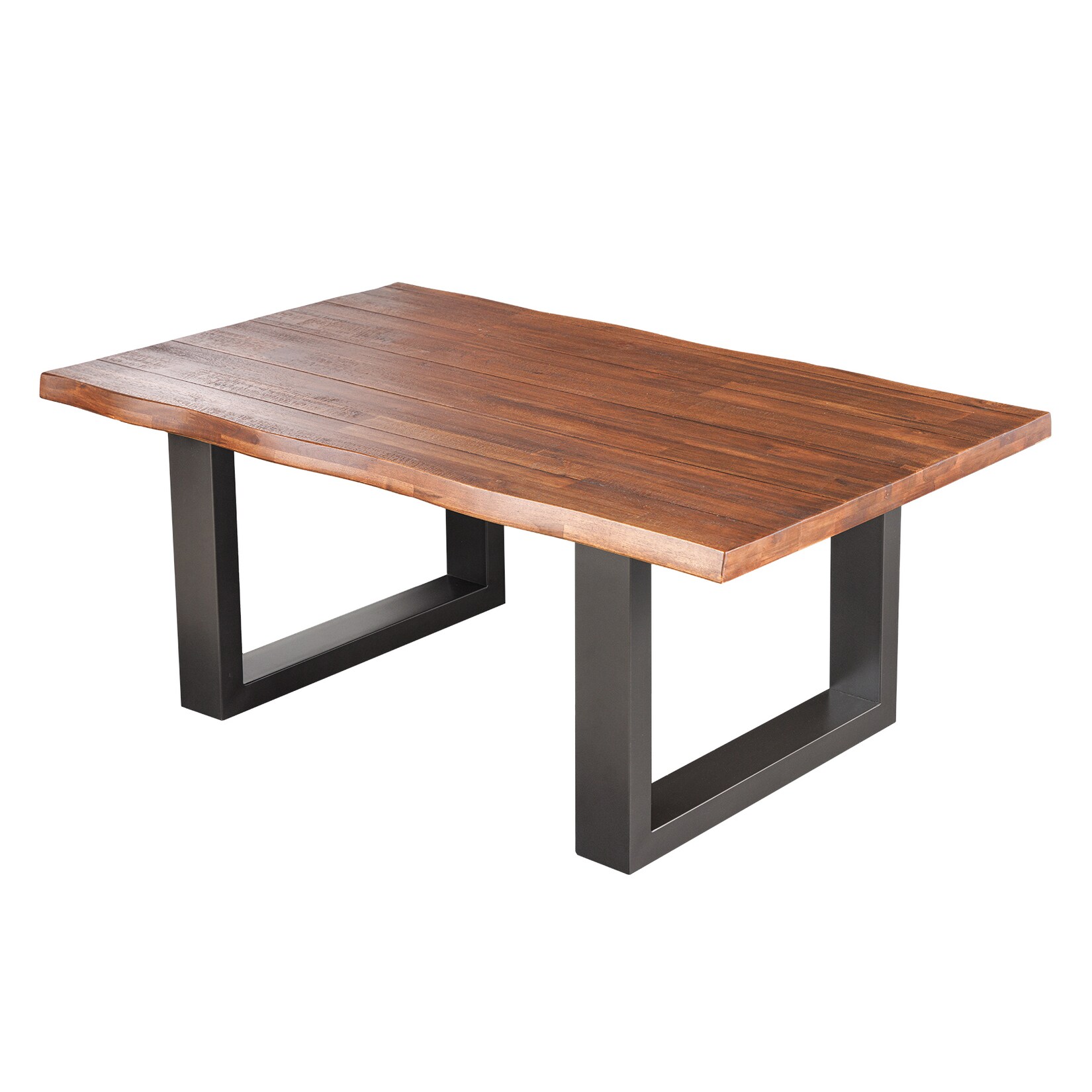 riess-ambiente Massiver Couchtisch GENESIS 110cm braun anthrazit Akazie Baumkante Kufengestell | 04251561916323