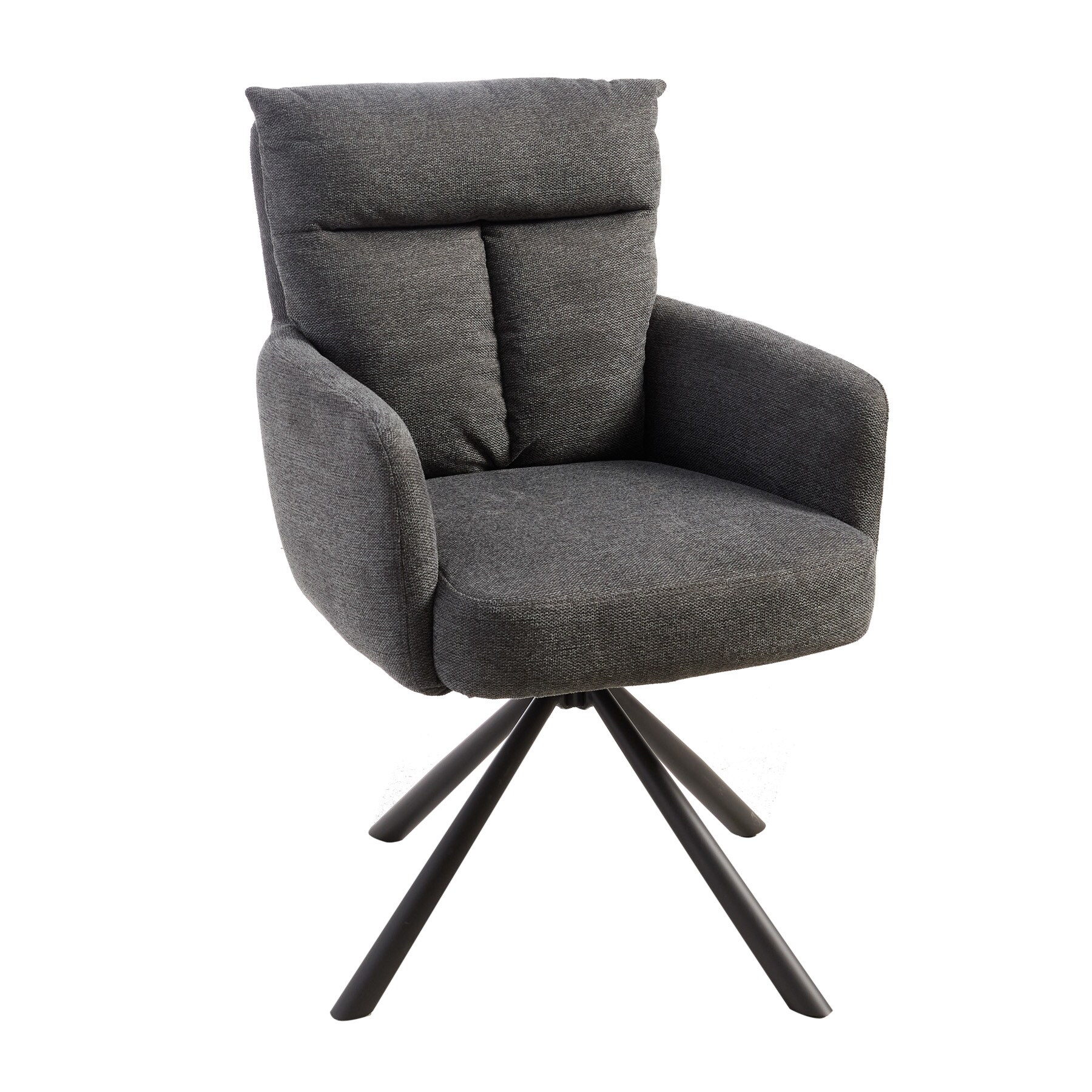 riess-ambiente Stuhl BIG GEORGE - drehbar Retro grau mit Armlehnen und Bonellfederkernpolsterung Esszimmer - Bild 1