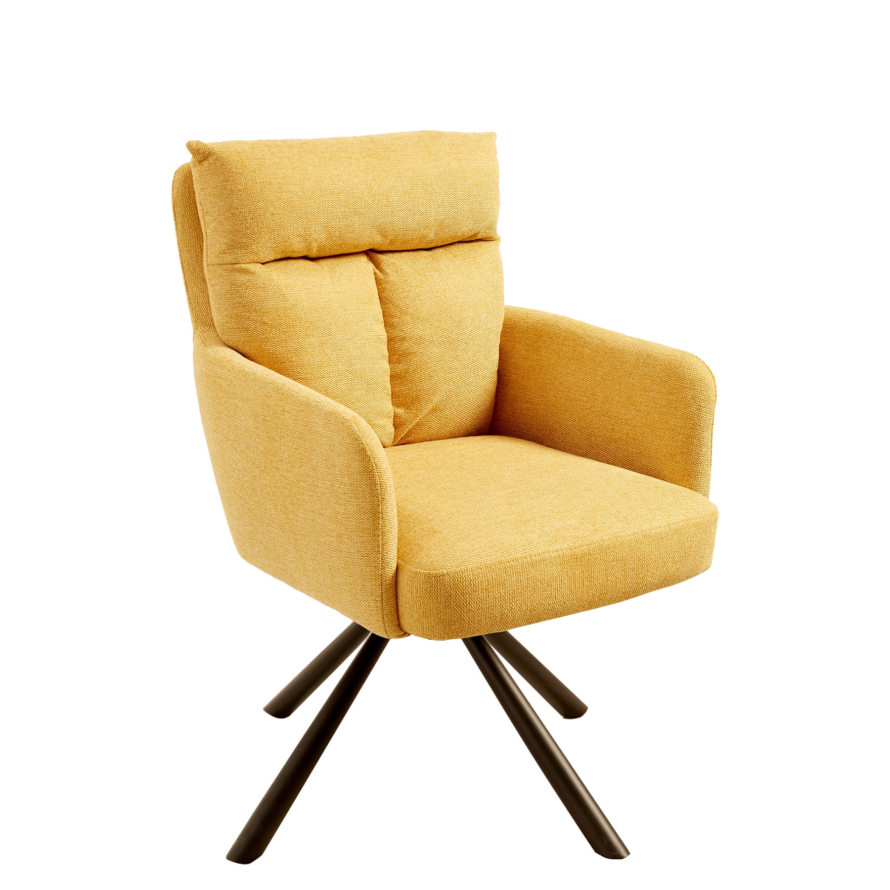 riess-ambiente Stuhl BIG GEORGE - drehbar Retro senfgelb Armlehnen Bonellfederkernpolsterung Esszimmer - Bild 1