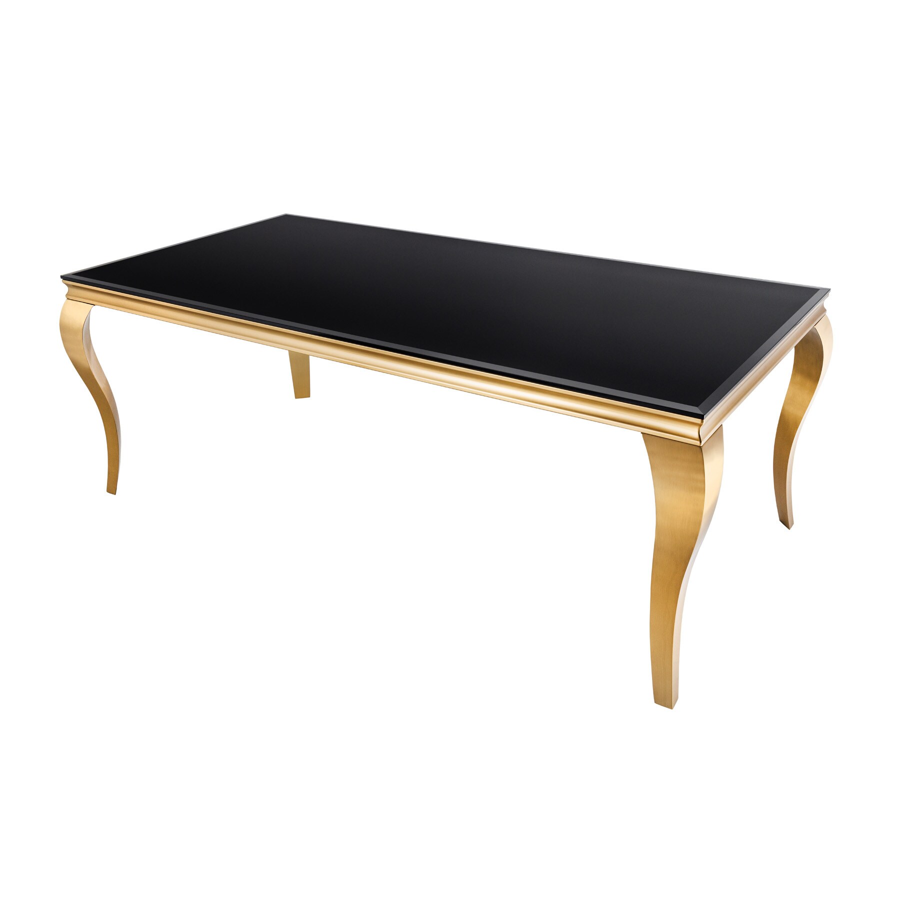 riess-ambiente Esstisch MODERN BAROCK - 180cm schwarz gold Edelstahl Opalglas Tischplatte - Bild 1