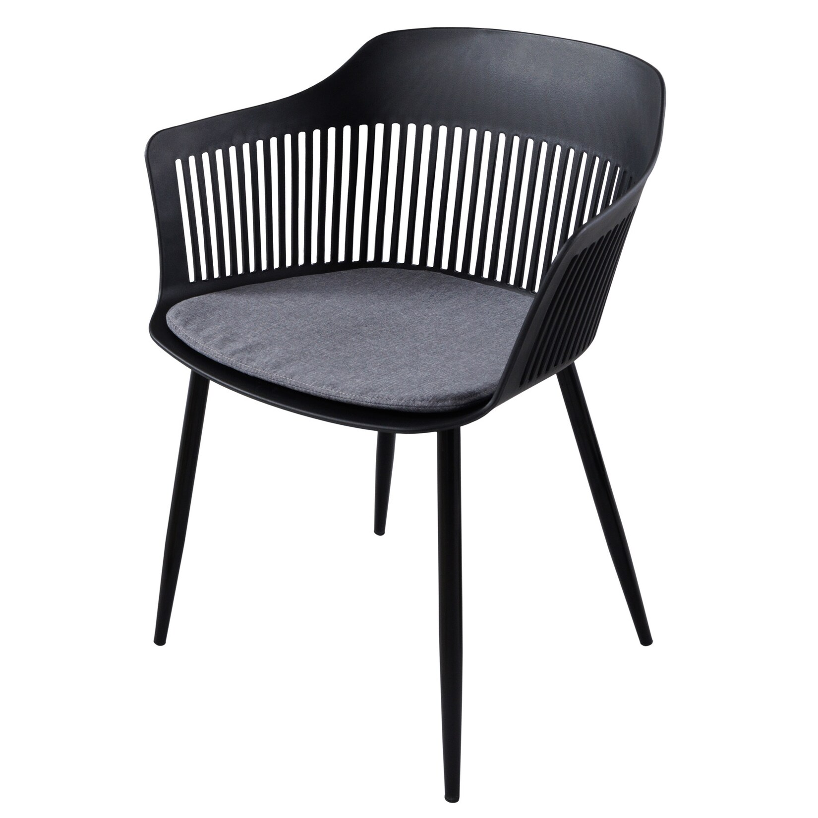 riess-ambiente Stuhl AIRE – schwarz Kunststoff Stahlgestell Indoor Outdoor inkl. Kissen | 04251561900520