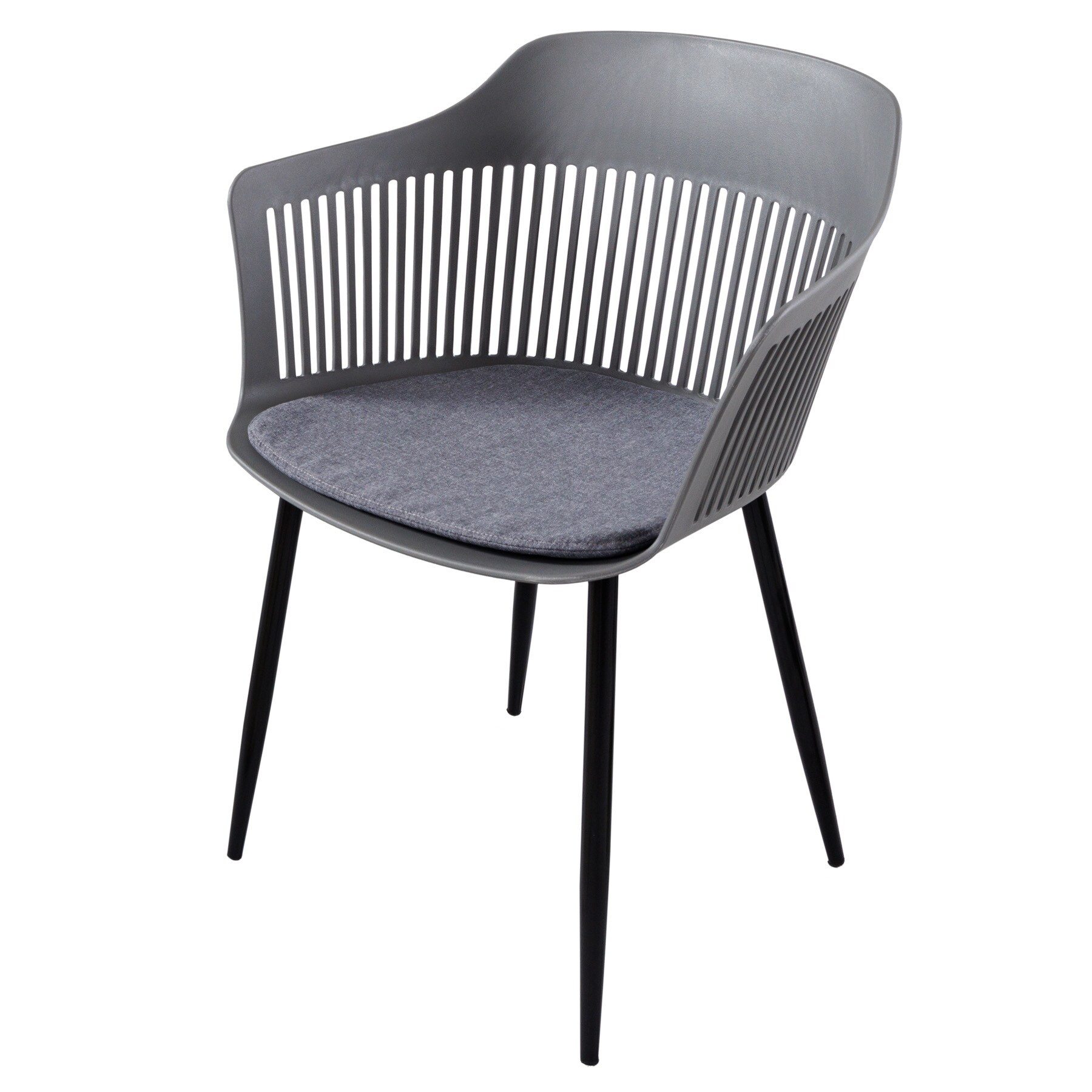 riess-ambiente Stuhl AIRE - grau Kunststoff Stahlgestell Indoor Outdoor inkl. Kissen - Bild 1