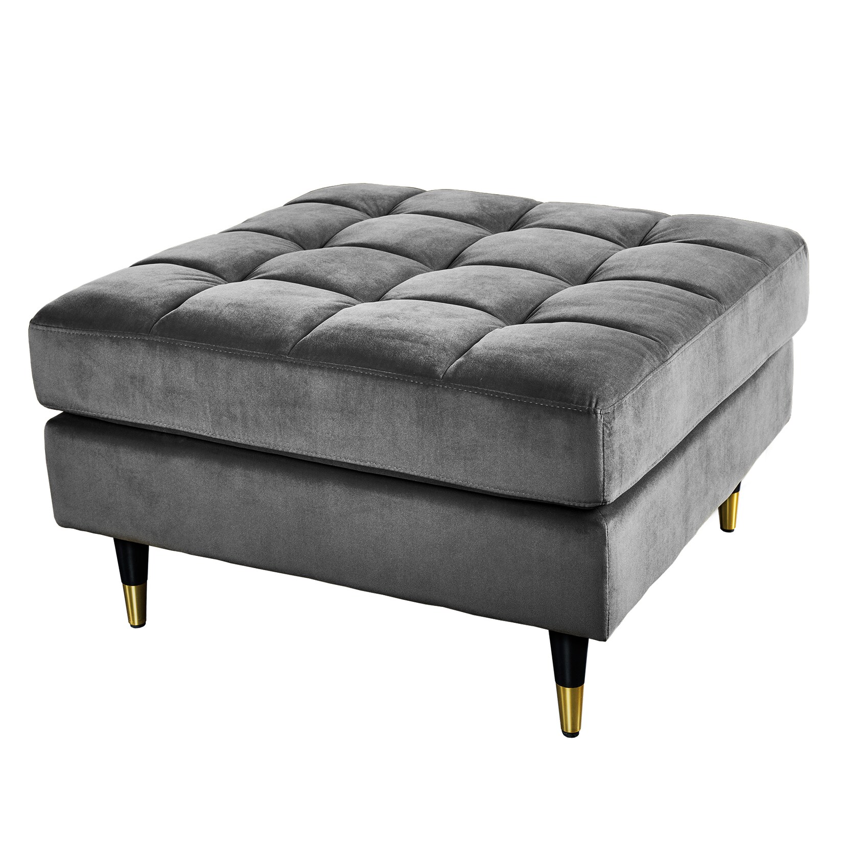 riess-ambiente Hocker COZY VELVET - 80cm grau Samt goldene Füße