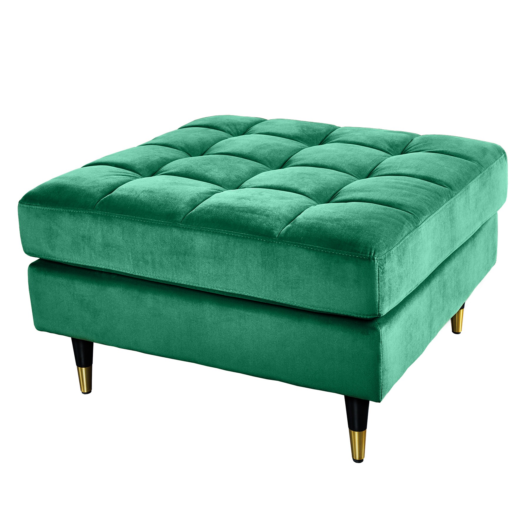 riess-ambiente Hocker COZY VELVET - 80cm smaragdgr&uuml;n Samt goldene F&uuml;&szlig;e - Bild 1