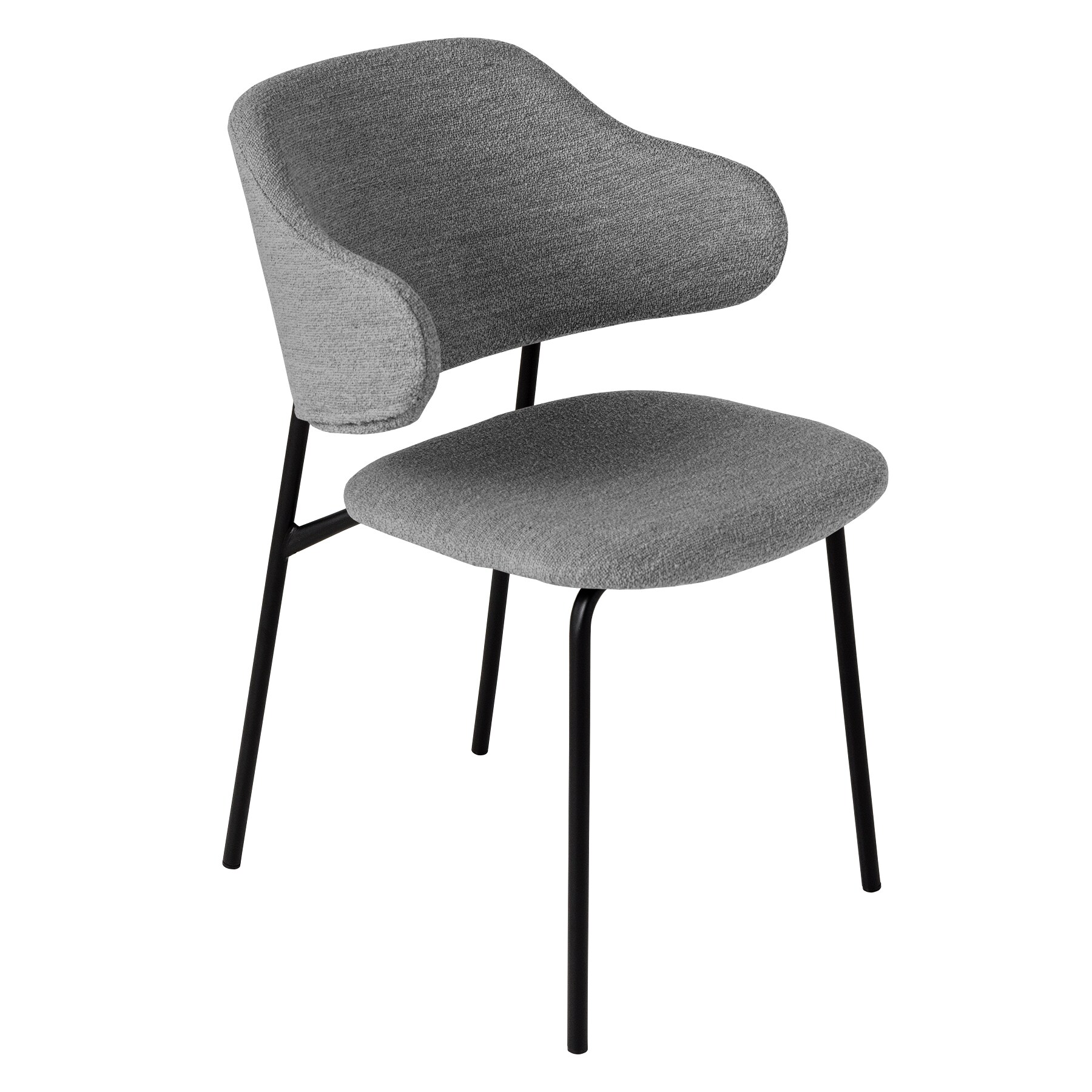 riess-ambiente Stuhl VOGUE - grau Boucl&eacute; schwarze Metallbeine - Bild 1