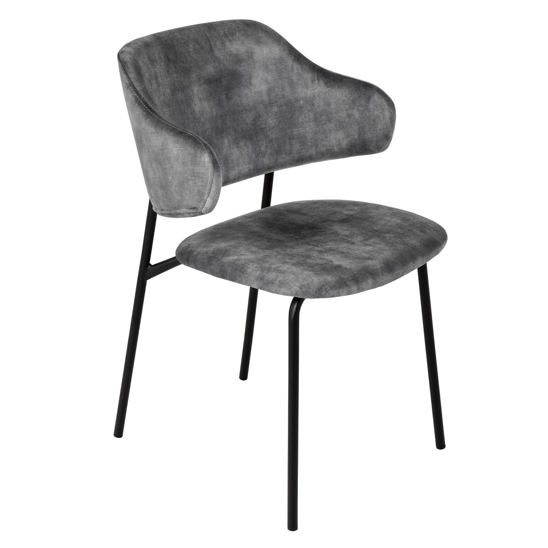 riess-ambiente Stuhl VOGUE - grau Samt schwarze Metallbeine - Bild 1