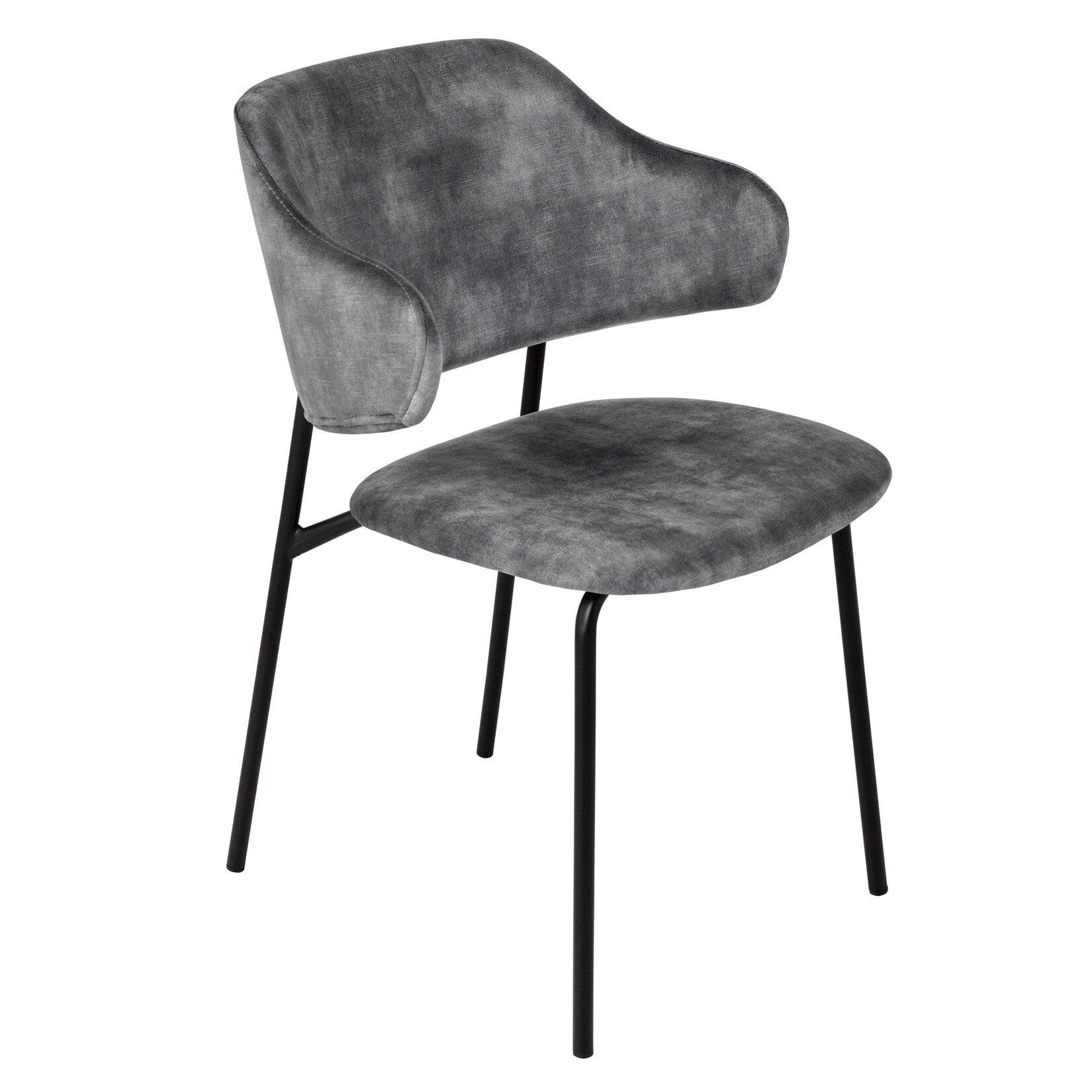 riess-ambiente Stuhl VOGUE - grau Samt schwarze Metallbeine