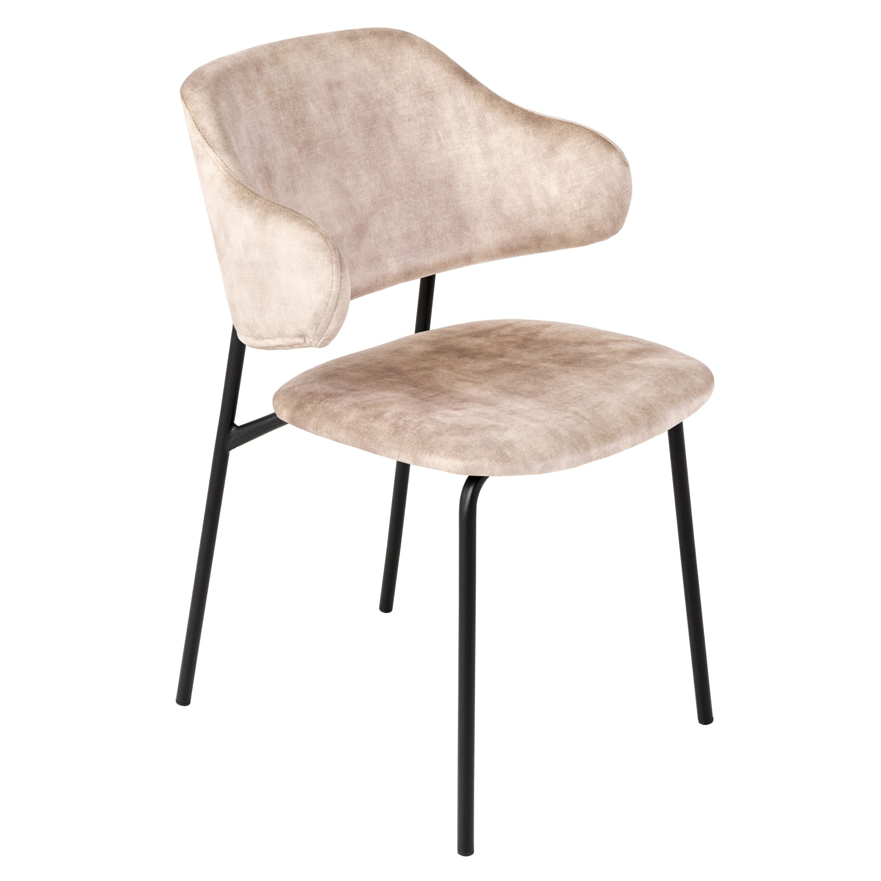 riess-ambiente Stuhl VOGUE - champagner greige Samt schwarze Metallbeine - Bild 1