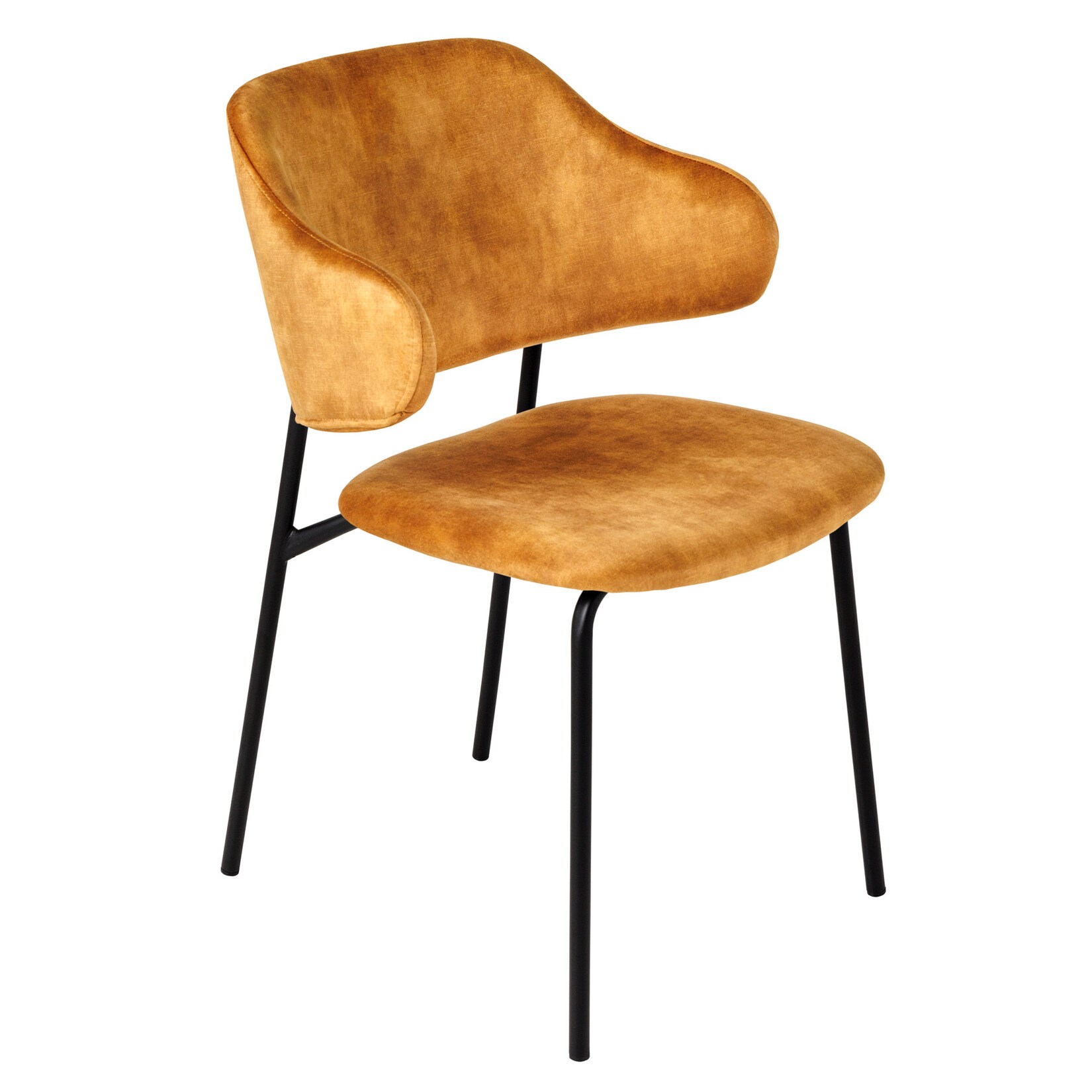 riess-ambiente Stuhl VOGUE – senfgelb Samt schwarze Metallbeine | 04251561904221