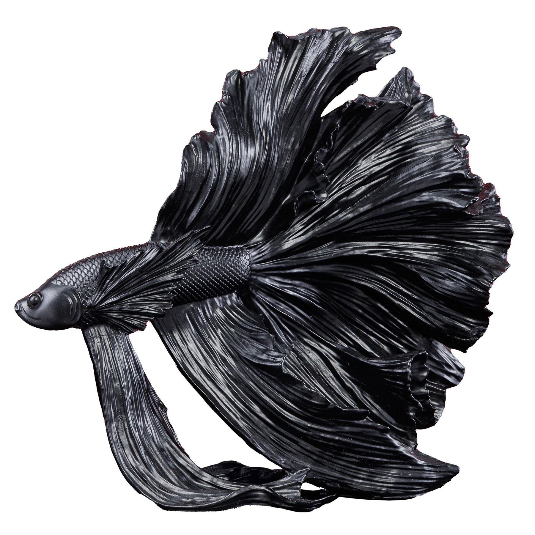 riess-ambiente Skulptur CROWNTAIL - Design Deko Figur Kampffisch35cm schwarz Betta Fisch Skulptur - Bild 1