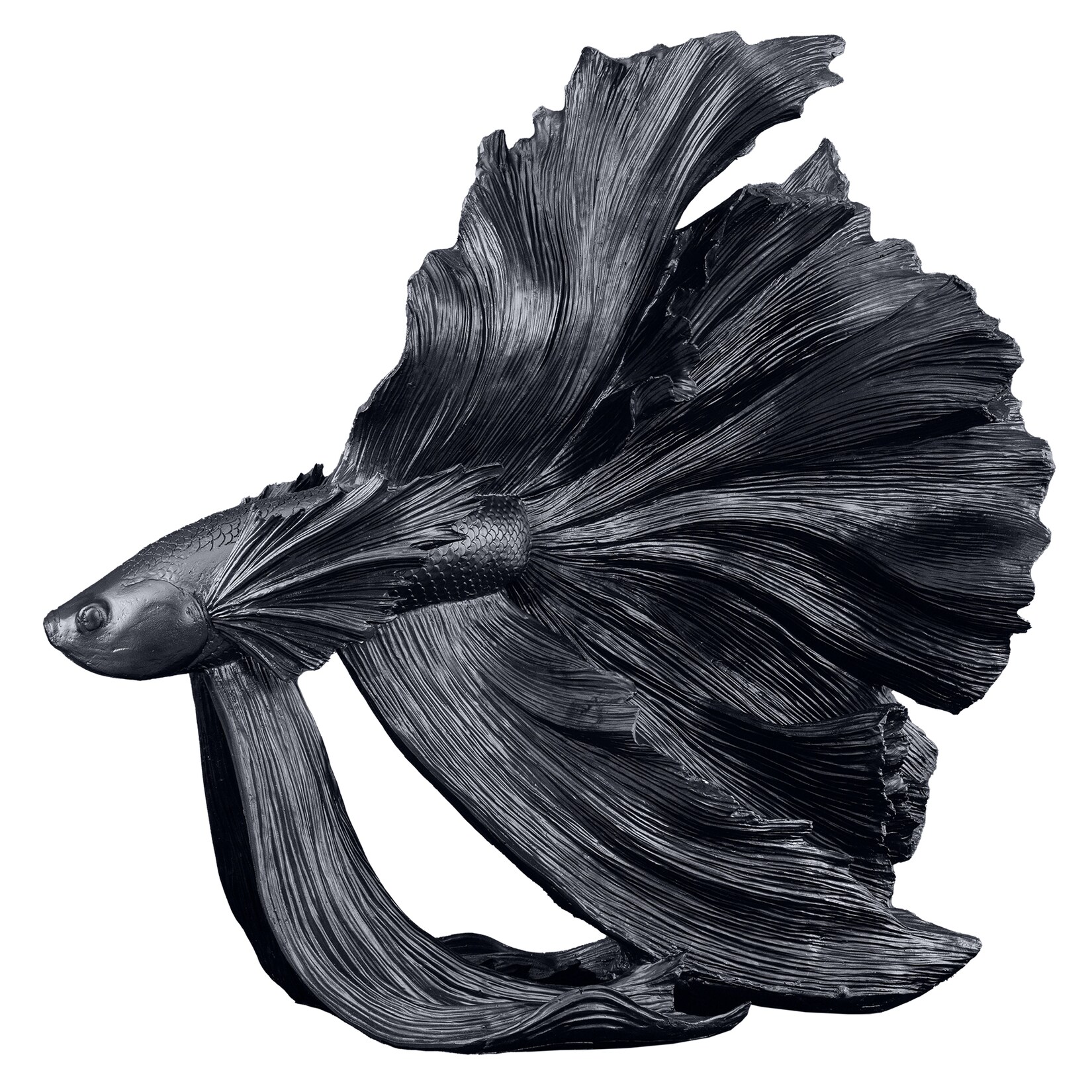 riess-ambiente Skulptur CROWNTAIL – 65cm schwarz Betta Fisch | 04251561904085