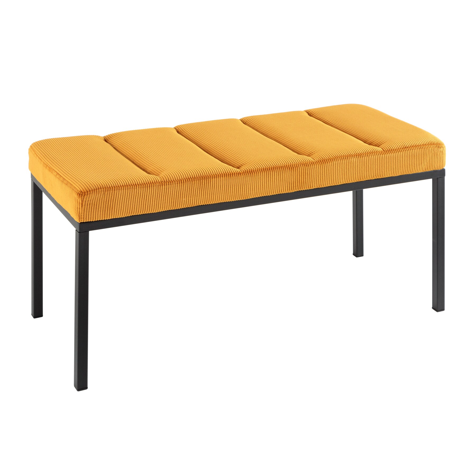 riess-ambiente Sitzbank PETIT BEAUT&Eacute; - 80cm senfgelb Cord schwarzes Gestell - Bild 1