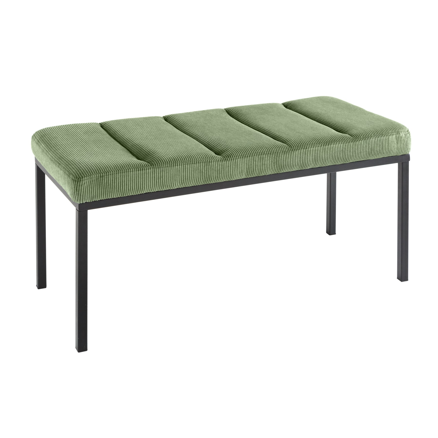 riess-ambiente Sitzbank PETIT BEAUT&Eacute; - 80cm gr&uuml;n Cord schwarzes Gestell - Bild 1