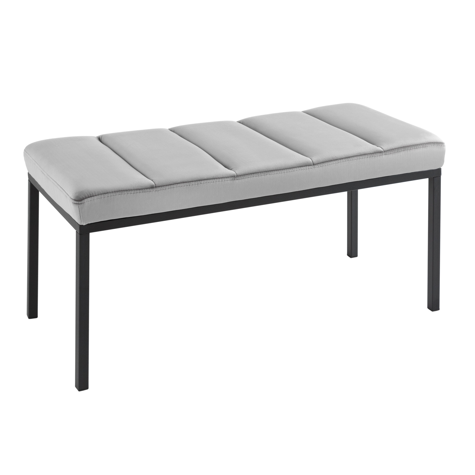 riess-ambiente Sitzbank PETIT BEAUT&Eacute; - 80cm grau Samt schwarzes Gestell - Bild 1