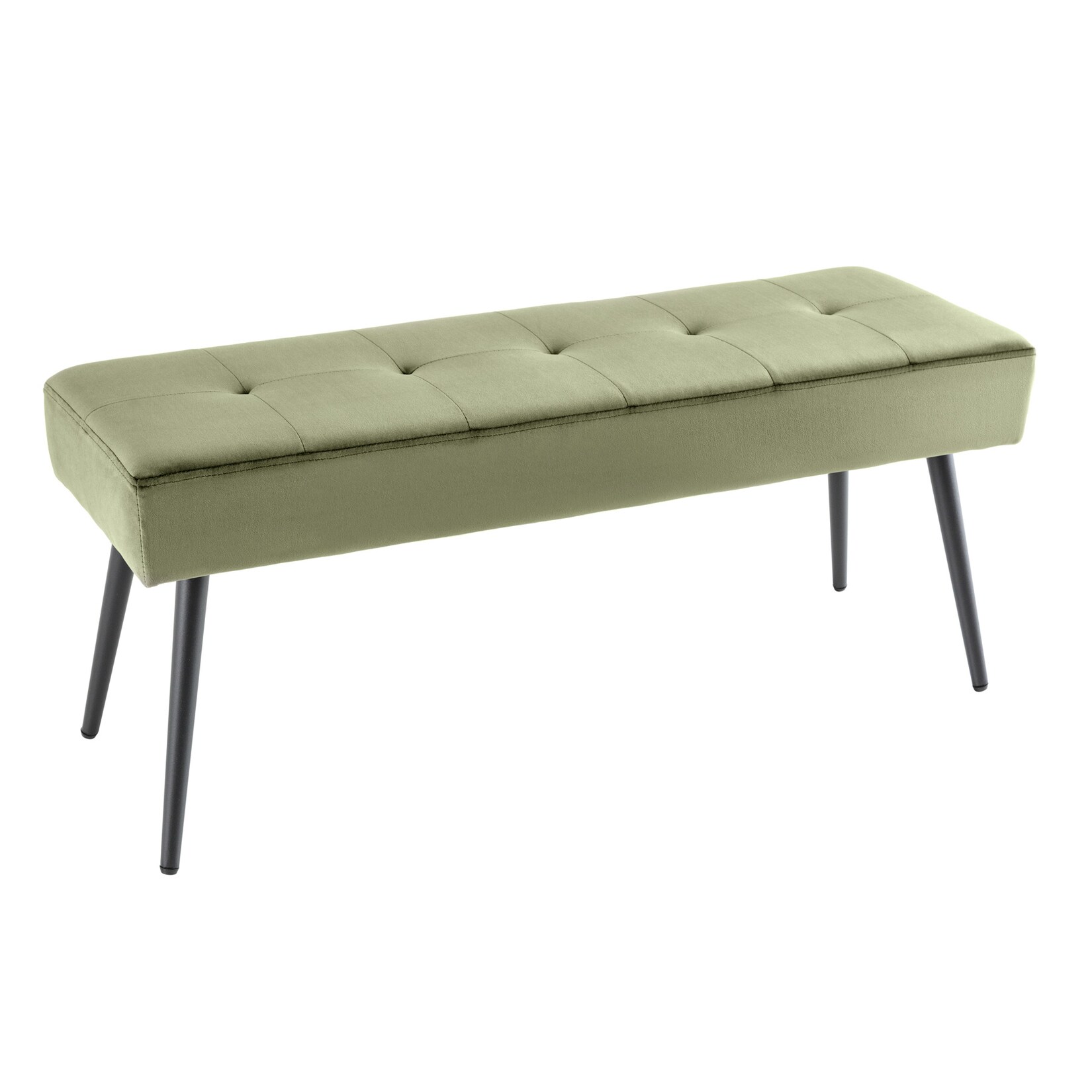 riess-ambiente Sitzbank BOUTIQUE - 100cm grün Samt schwarze Metallbeine