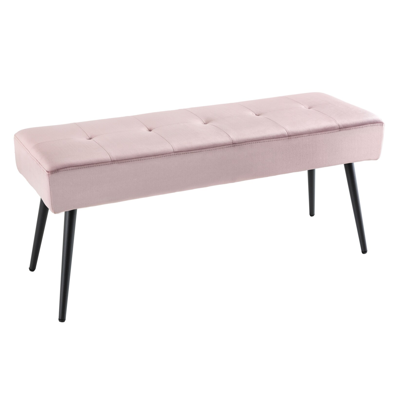 riess-ambiente Sitzbank BOUTIQUE – 100cm rosa Samt schwarze Metallbeine | 04251561905952