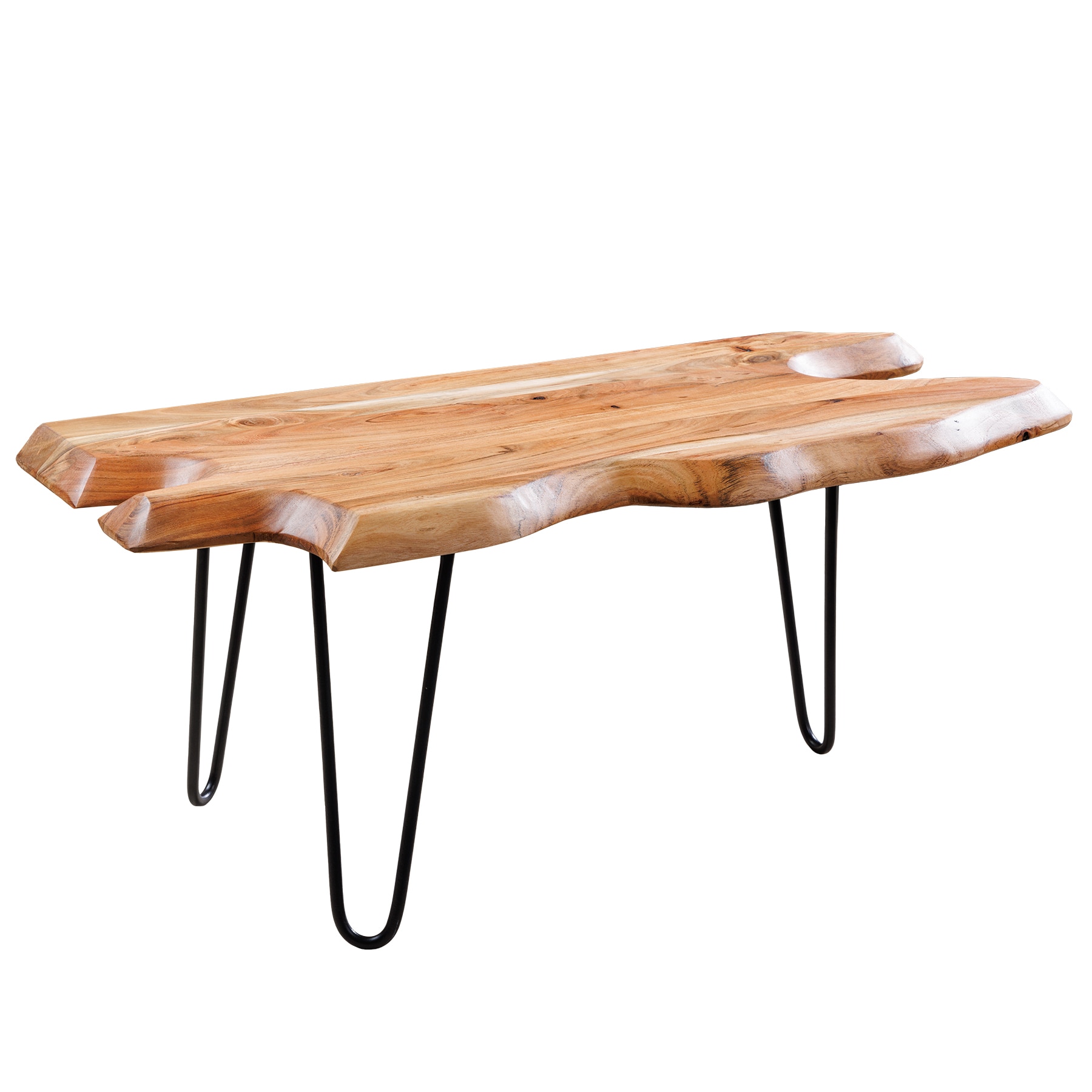 riess-ambiente Couchtisch WILD - 100cm Akazie natur Hairpin Legs Baumkante Massivholz - Bild 1