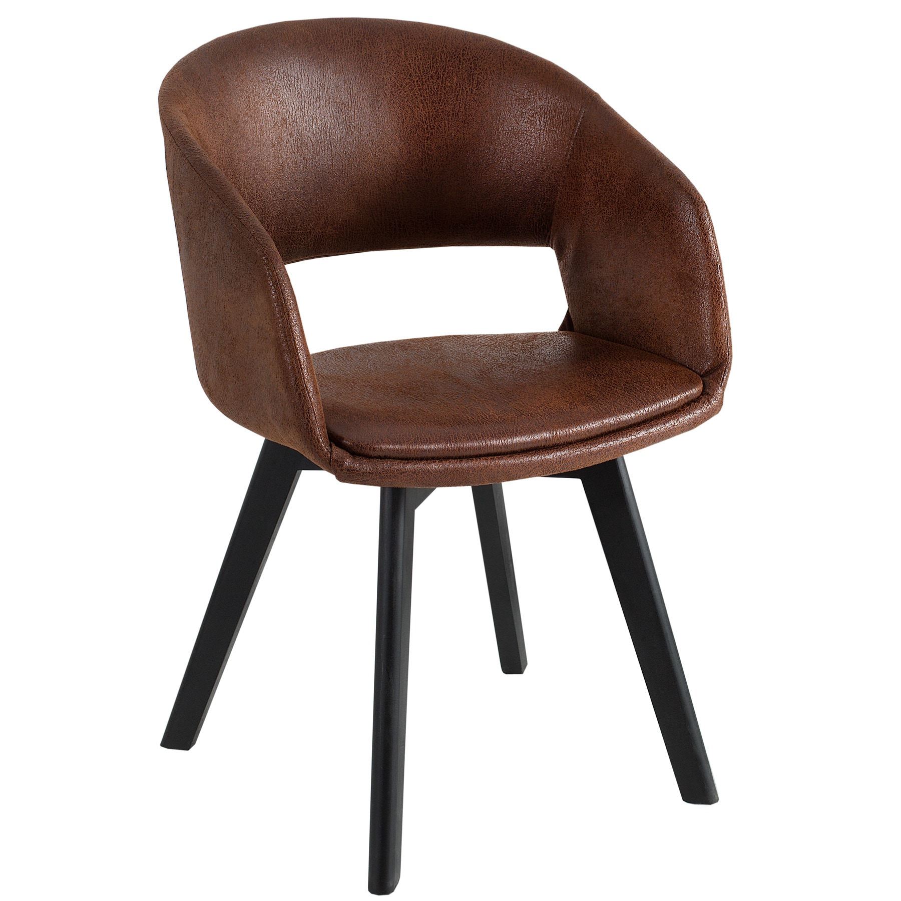 riess-ambiente Stuhl NORDIC STAR - antik braun Microfaser Massivholz schwarz mit Armlehne gepolstert - Bild 1