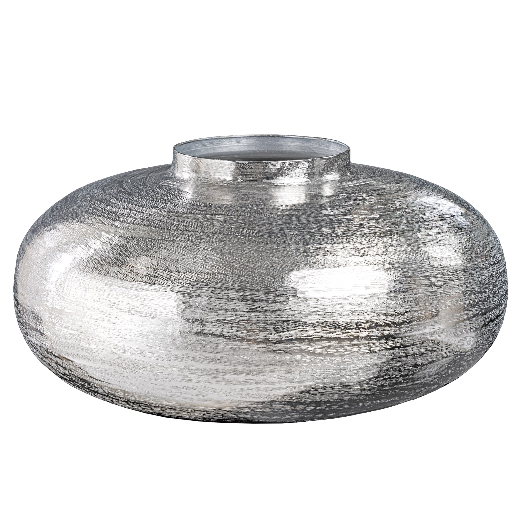 riess-ambiente Vase ABSTRACT ORIENT - modern Deko 35cm silber rund Metall Hammerschlag-Design - Bild 1