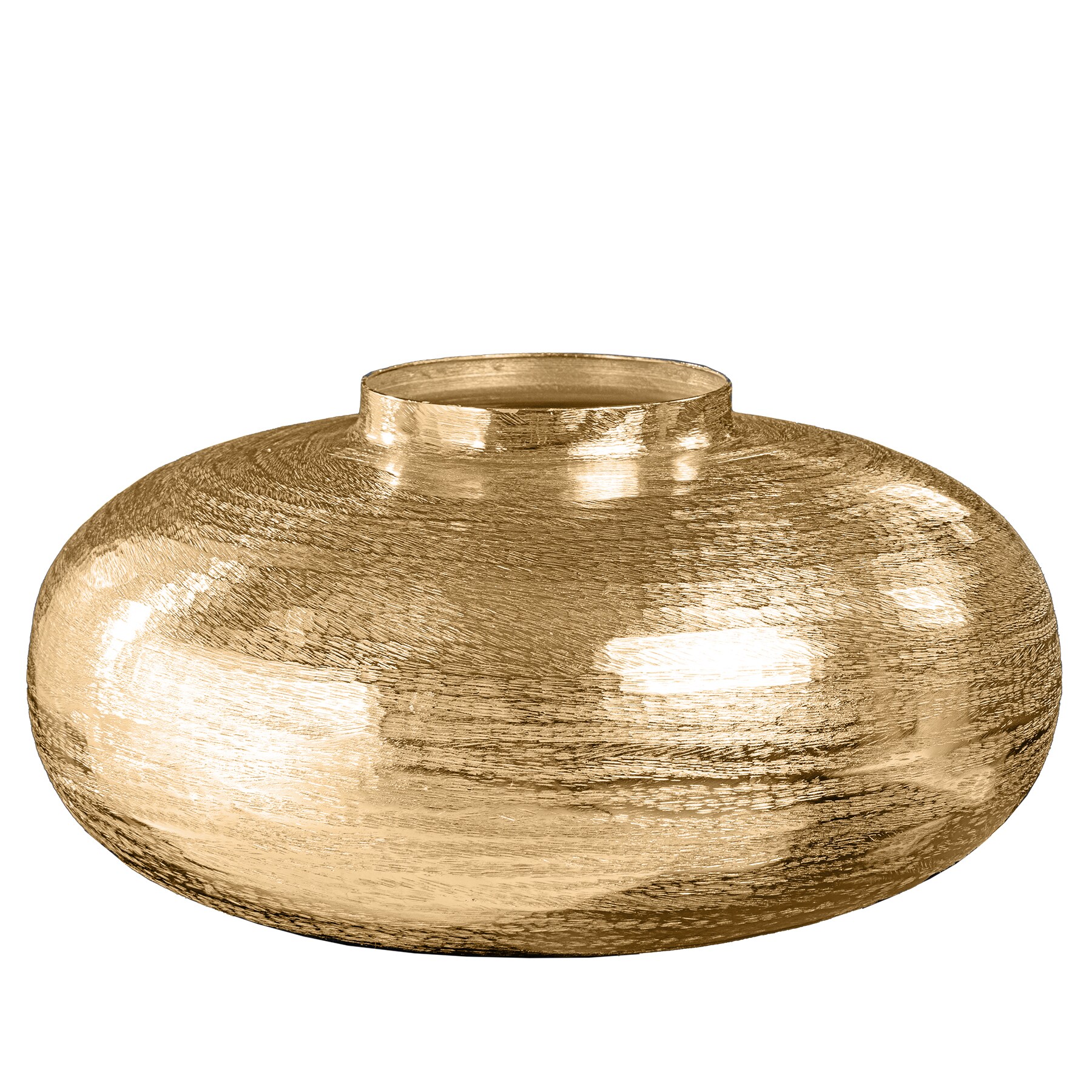 riess-ambiente Vase ABSTRACT ORIENT - modern Deko 35cm gold rund Metall Hammerschlag-Design - Bild 1