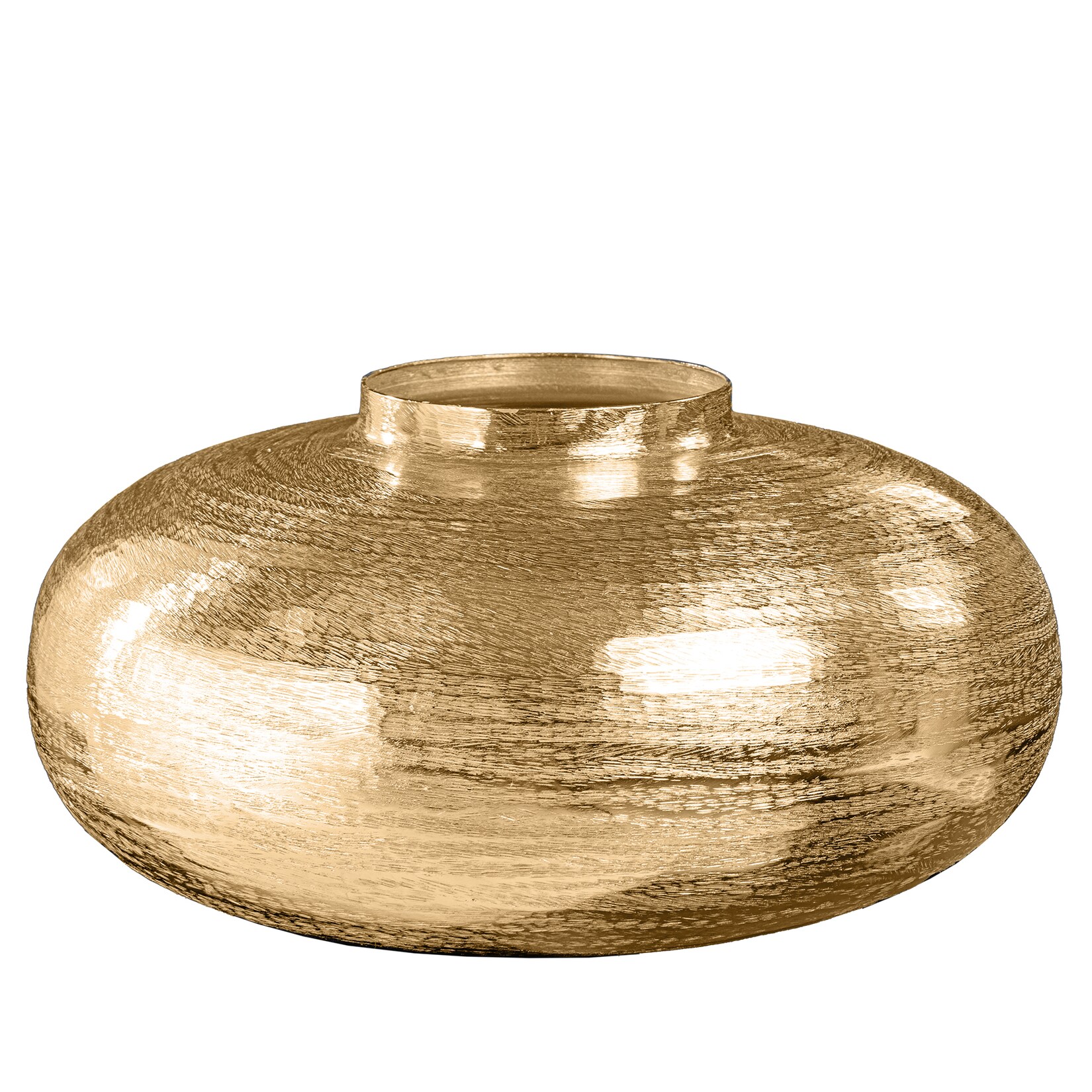 riess-ambiente Vase ABSTRACT ORIENT – modern Deko 35cm gold rund Metall Hammerschlag-Design | 04251561909875