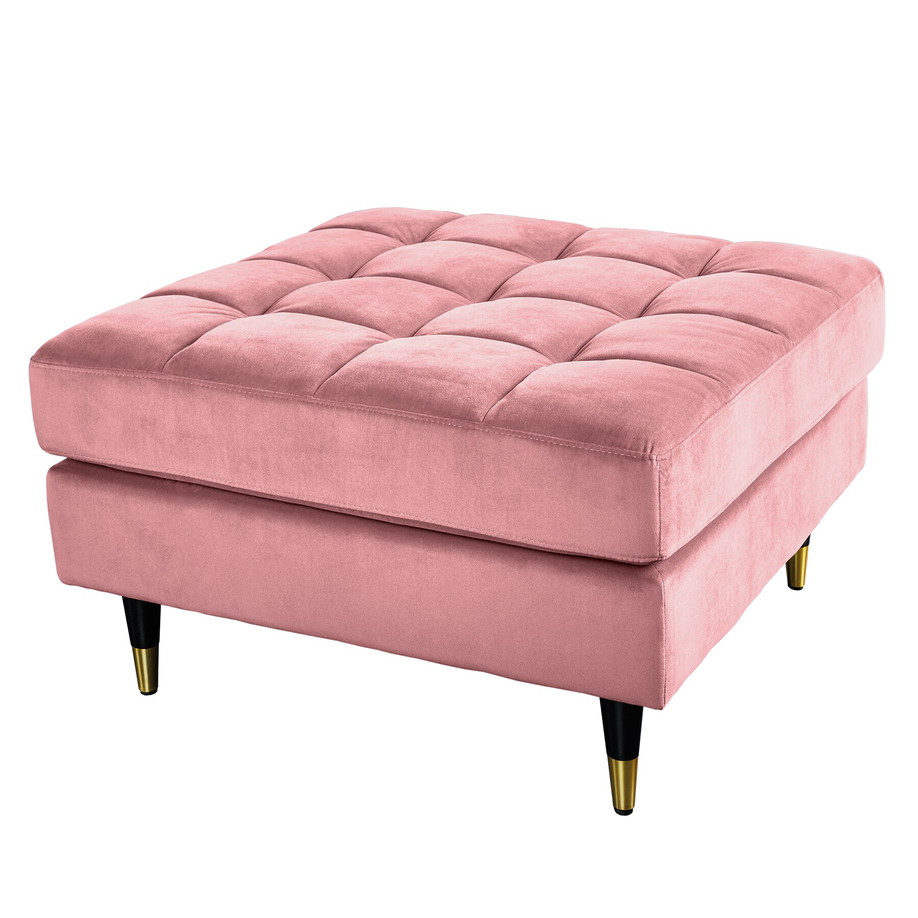 riess-ambiente Hocker COZY VELVET - 80cm altrosa gold Samt Metallf&uuml;&szlig;e - Bild 1