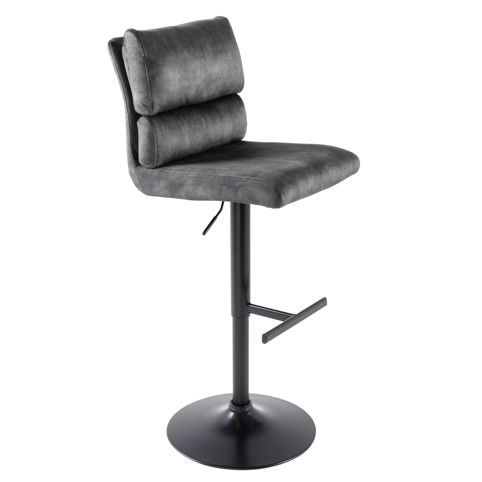 riess-ambiente Barhocker COMFORT – höhenverstellbar dunkelgrau Samt schwenkbar Barstuhl Fußablage | 04251561906386