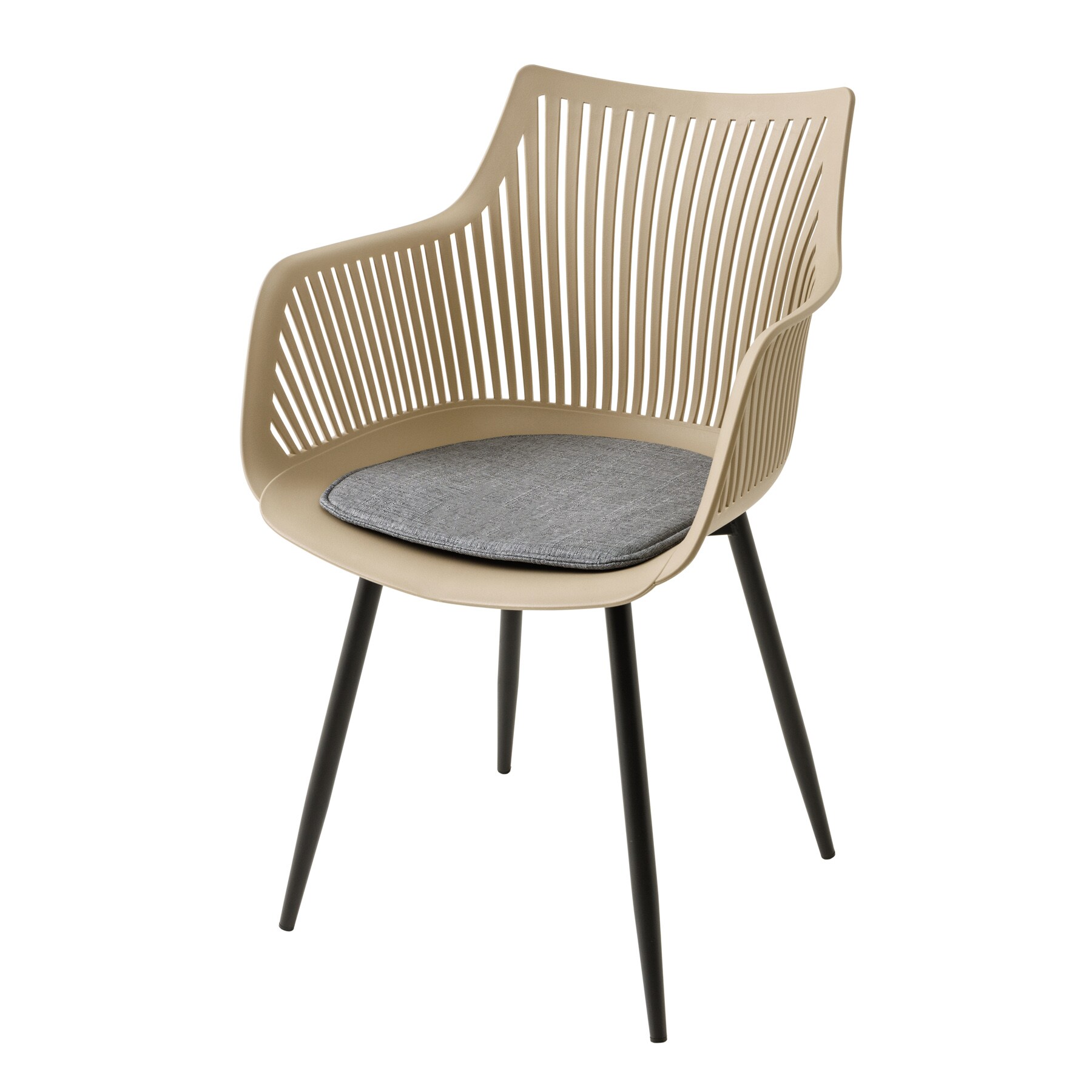 riess-ambiente Stuhl SIGNUM - modern greige schwarz Kunststoff K&uuml;chenstuhl Indoor Outdoor mit Armlehnen - Bild 1