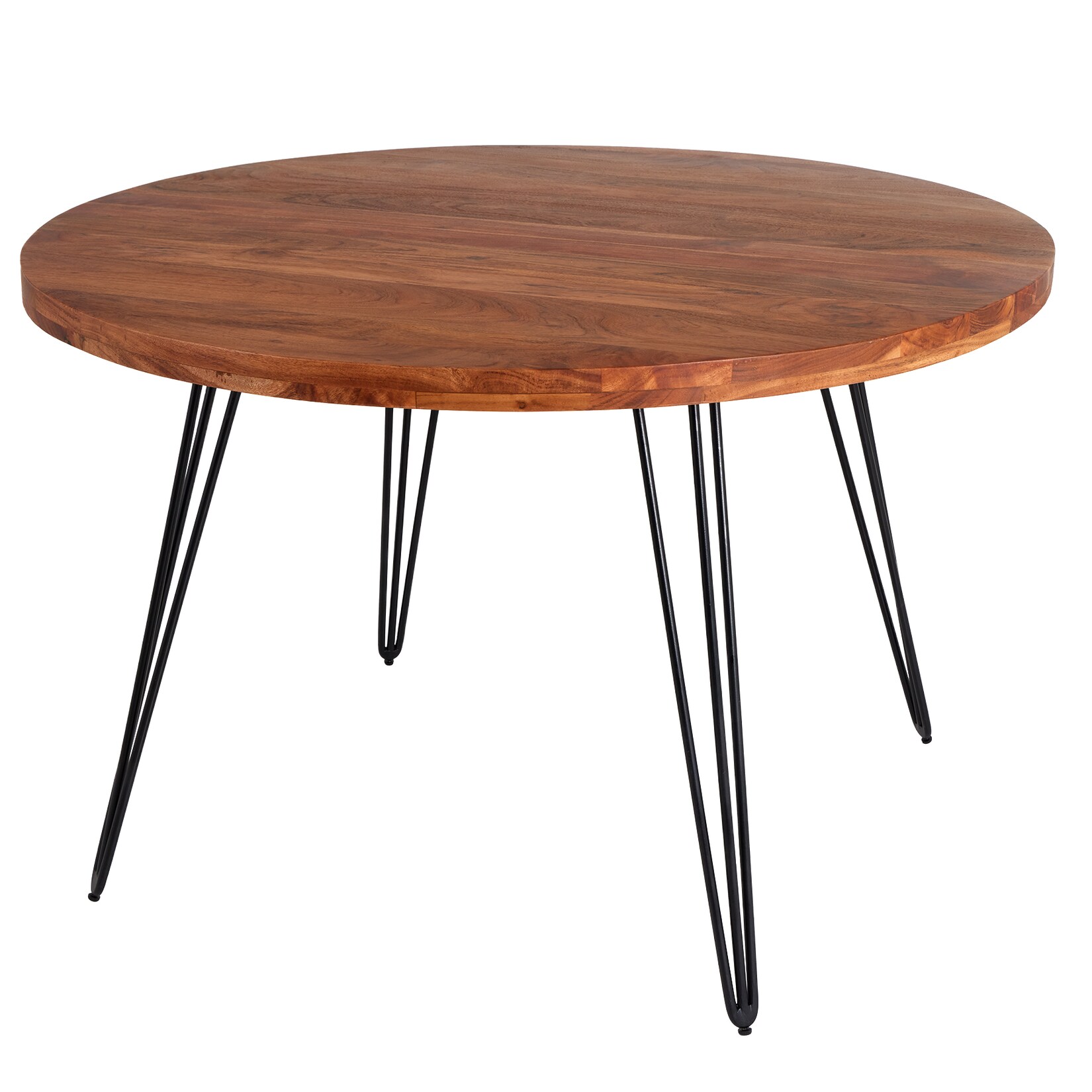 riess-ambiente Esstisch SCORPION – 120cm rund Akazie natur Massivholz Hairpin Legs Retro Design | 04251561907963